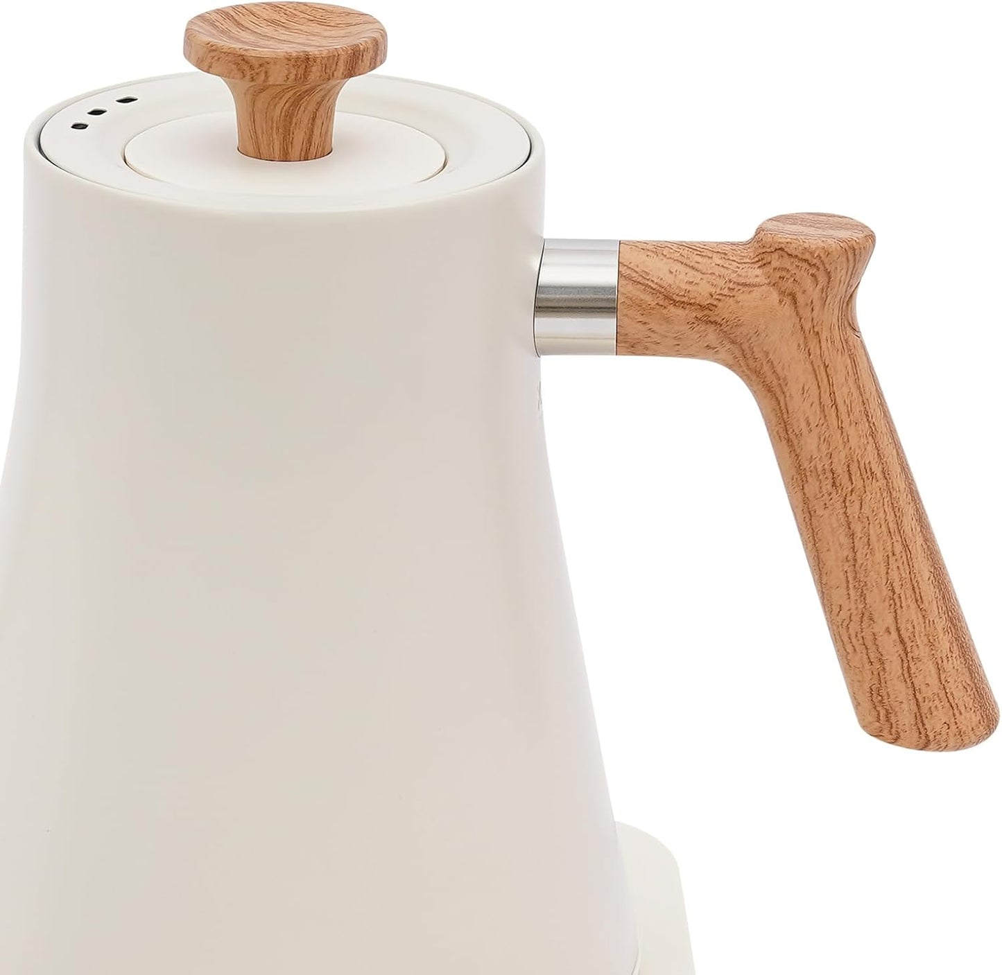 Electric Gooseneck Kettle, 0.9L 1200W Stainless Steel Kettle with ±1°F Precision Temperature Control, Adjustable Keep Warm & LED Display, Ideal for Pour Over Coffee and Tea (White)