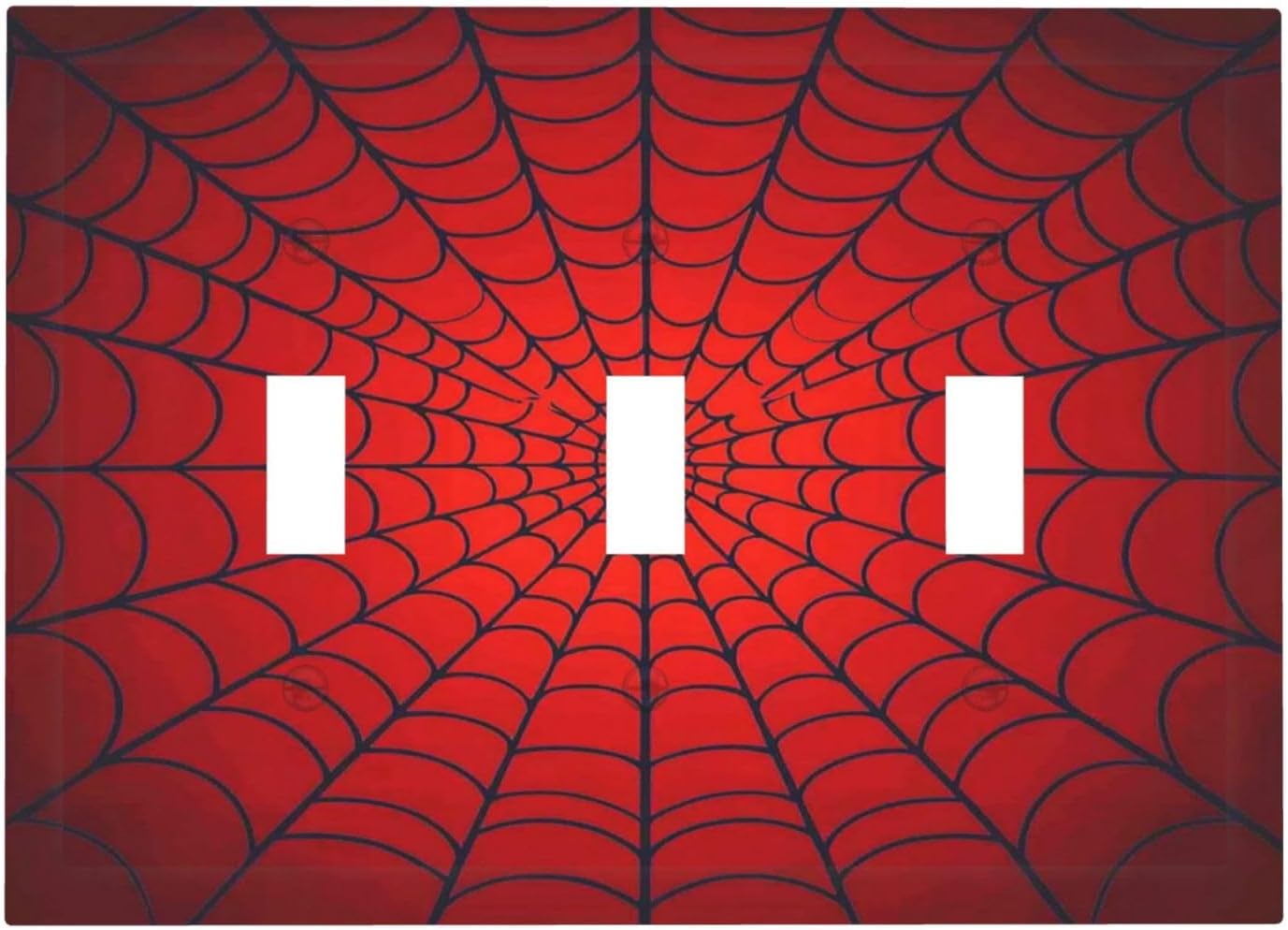 Red Spider Web Black Line Simplicity Decorative Switch Plates 3 Gang Wall Plate Triple Toggle Light Switch Cover Faceplate Electrical Wall Panels For Kids Room Home Decor