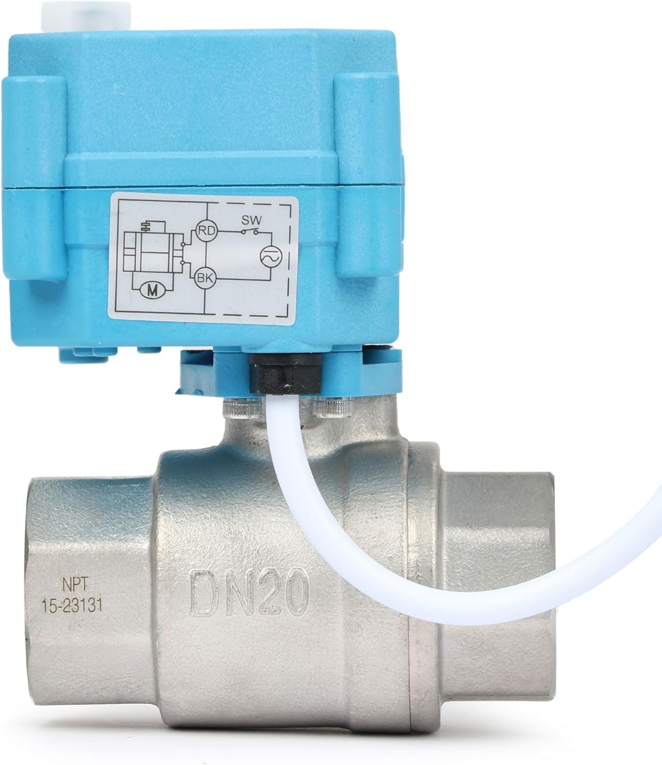 U.S. Solid Motorized Ball Valve – 3/4" 316 Stainless Steel, IP67 Waterproof, 110-230V AC, Full Port, 2-Wire Auto-Return, Normally Closed, Electric Valve for HVAC, Water, Oil, and Gas