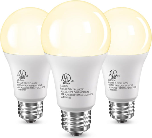 TJOY LED Light Bulbs, 100 Watt Equivalent A19 LED Bulbs, Soft Warm White 2700K, Energy Saving Light Bulb with E26 Standard Base, 1500 Lumens Non Dimmable Lamp Bulb for Home Bedroom Kitchen, 3 Pack
