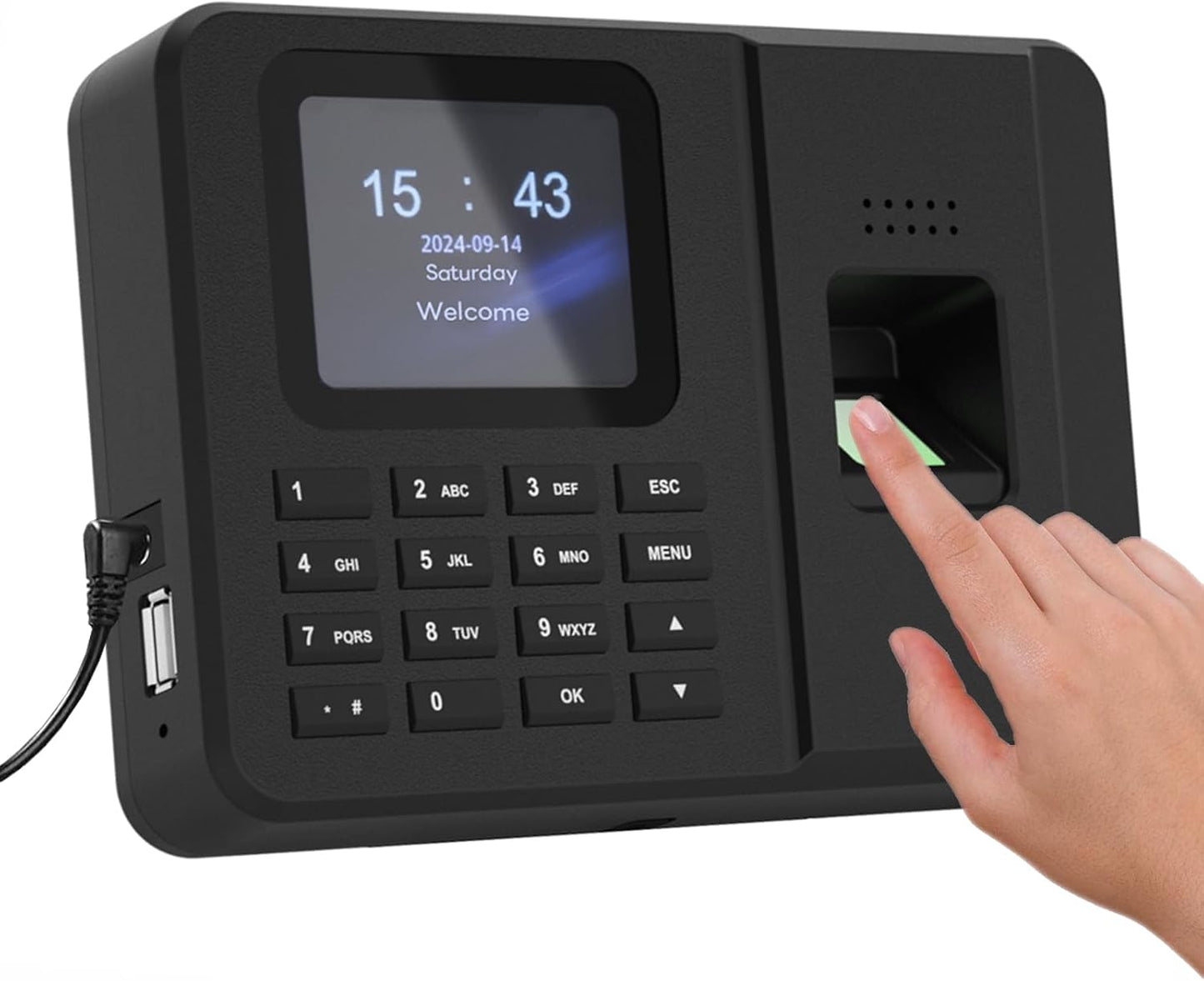 Time Clocks for Employees Small Business, Fingerprint + PIN, Biometric Clock in and Out Machine for Employees, No Monthly Fee, No Software Required