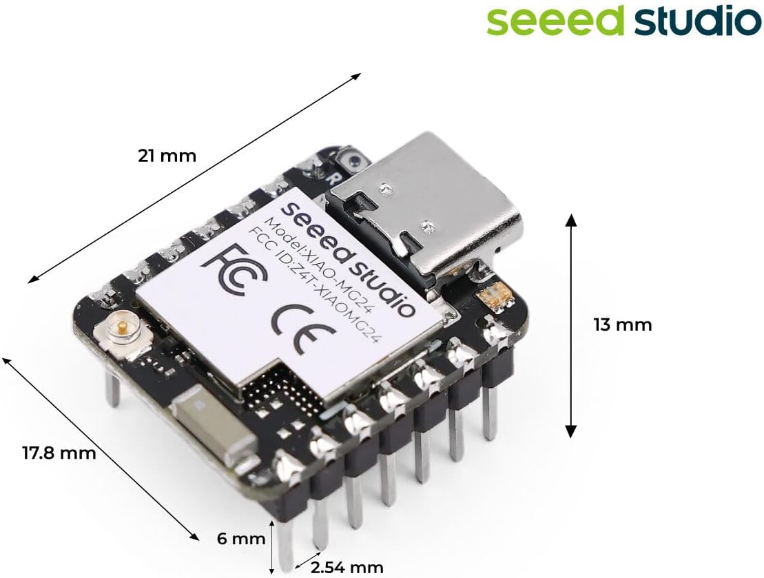 Seeed Studio XIAO MG24 (Pre-Soldered) - Silicon Labs EFR32MG24, Matter Native Over Threadn/BLE 5.3, Arduino Compatible, 1.95μA Ultra-Low-Power, On-Board Antenna, 19 GPIOs