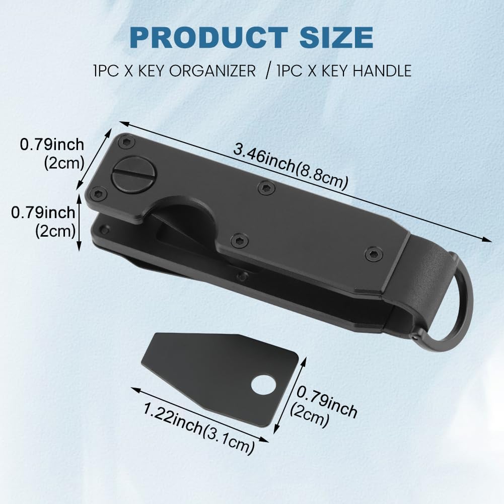 Key Organizer With Key-Handle,Compact Met-allic Key Holder,Met-allic Key-Organizer,Smart Keychain Secures 1-5 Keys