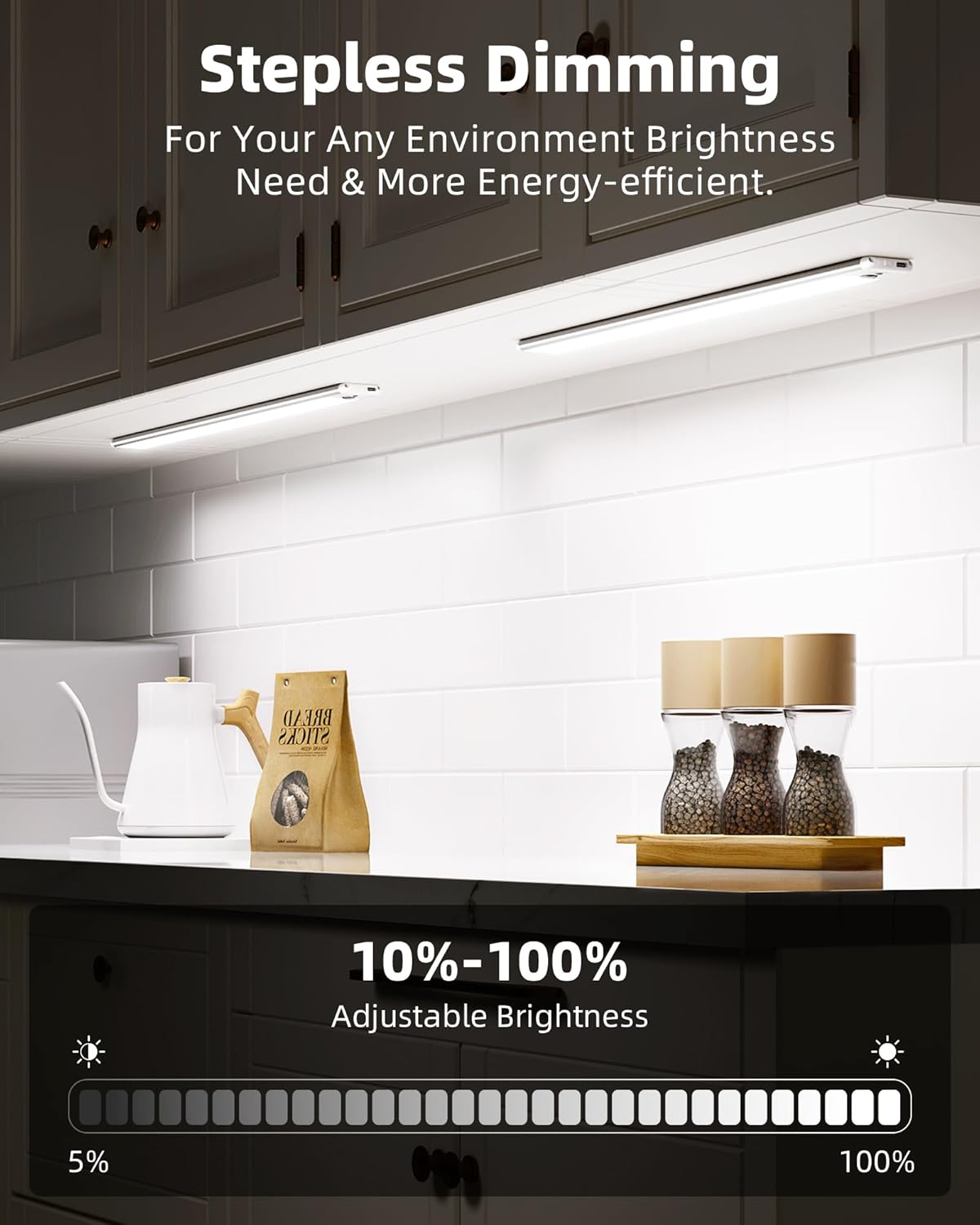 EZVALO Under Cabinet Lights,14.5'' Motion Sensor Light Indoor Dimmable, Super Bright 4000mAh Rechargeable Closet Lights 5700K with Remote Control, Wireless Under Counter Light for Kitchen (6 Pack)