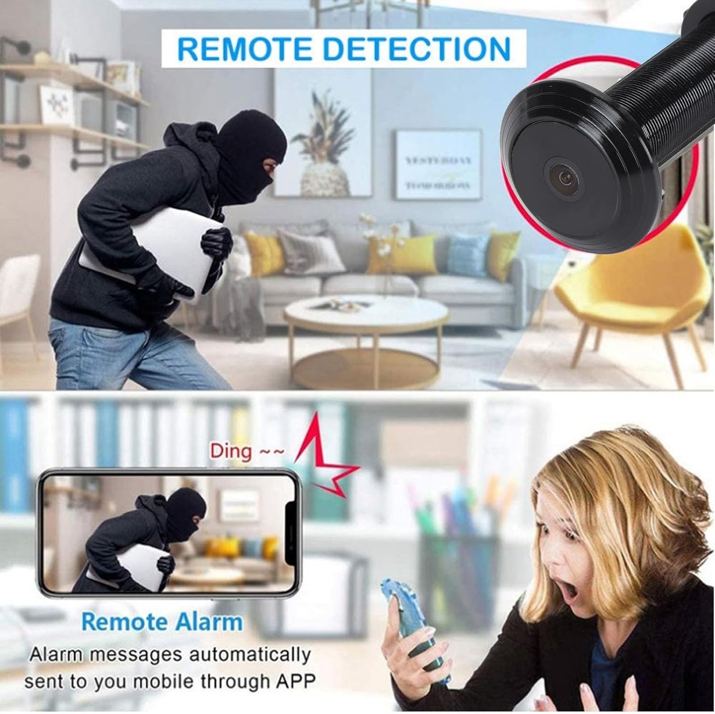 VBESTLIFE Door Viewer Peephole Camera, 220° Wide Angle Lens, Control for Tuya App, Night Vision, for Between 15mm to 30mm in Width Peephole (128GB), VBESTLIFE0ms2gkwh56-13