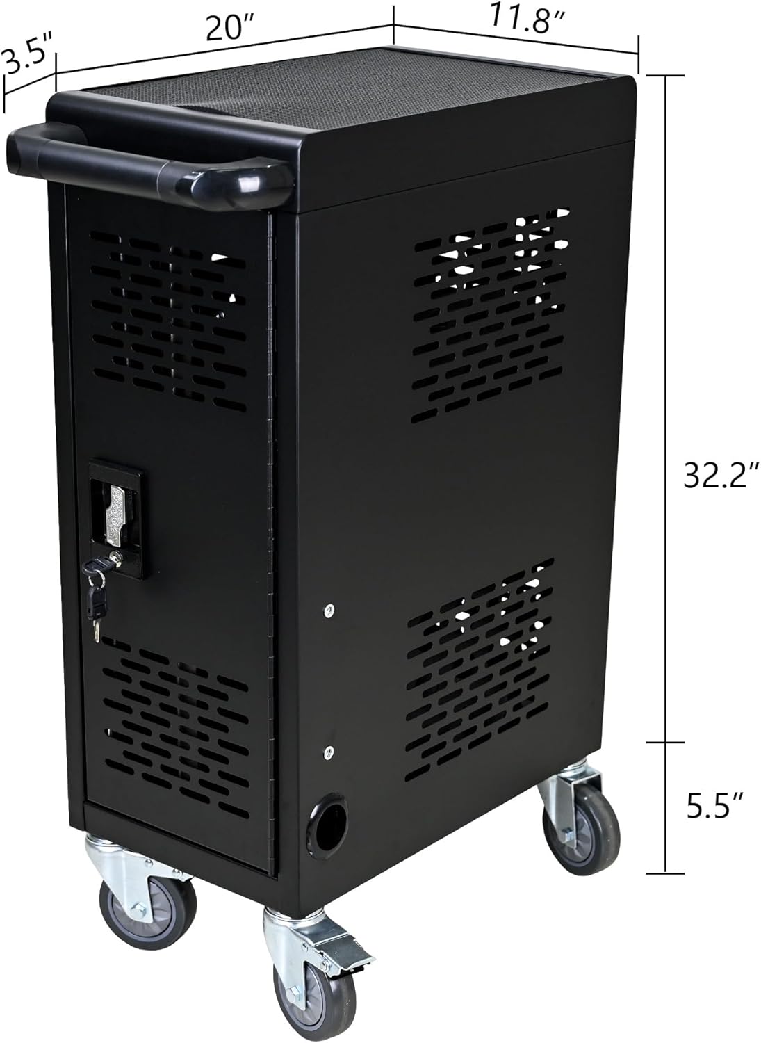 Laptop Charging Cart, Laptop Storage Cart with 16-Bay, Mobile Charging Cabinet for iPads up to 14", Chromebook Devices, Cord Management, Access Lock.School,Business.Black