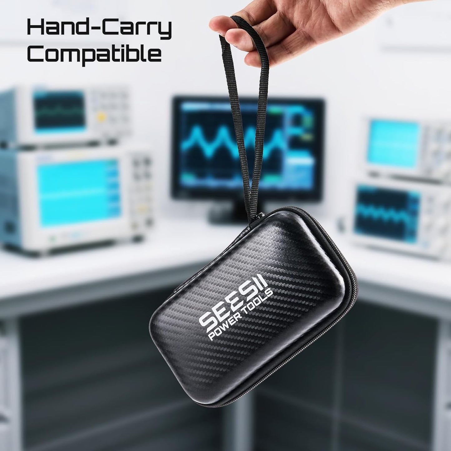 SEESII NanoVNA-H4 Vector Network Analyzer V4.4 9KHz-1.5GHz with 4" Touch Screen and EVA Hard Shell Protective Storage Case for Antenna Analyzer, Waterproof Shockproof with Carry Strap