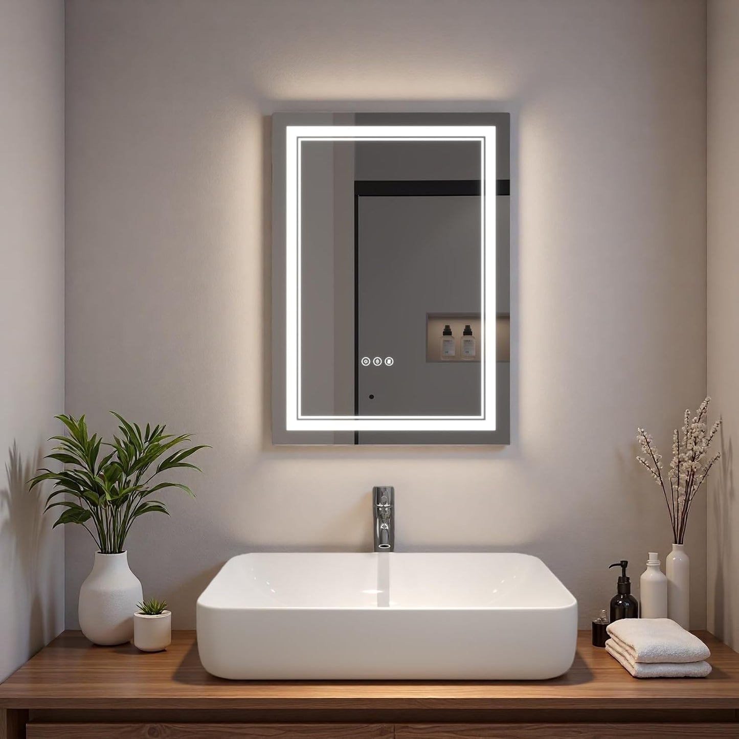 LED Bathroom Mirror with Lights, Wall Mirrors