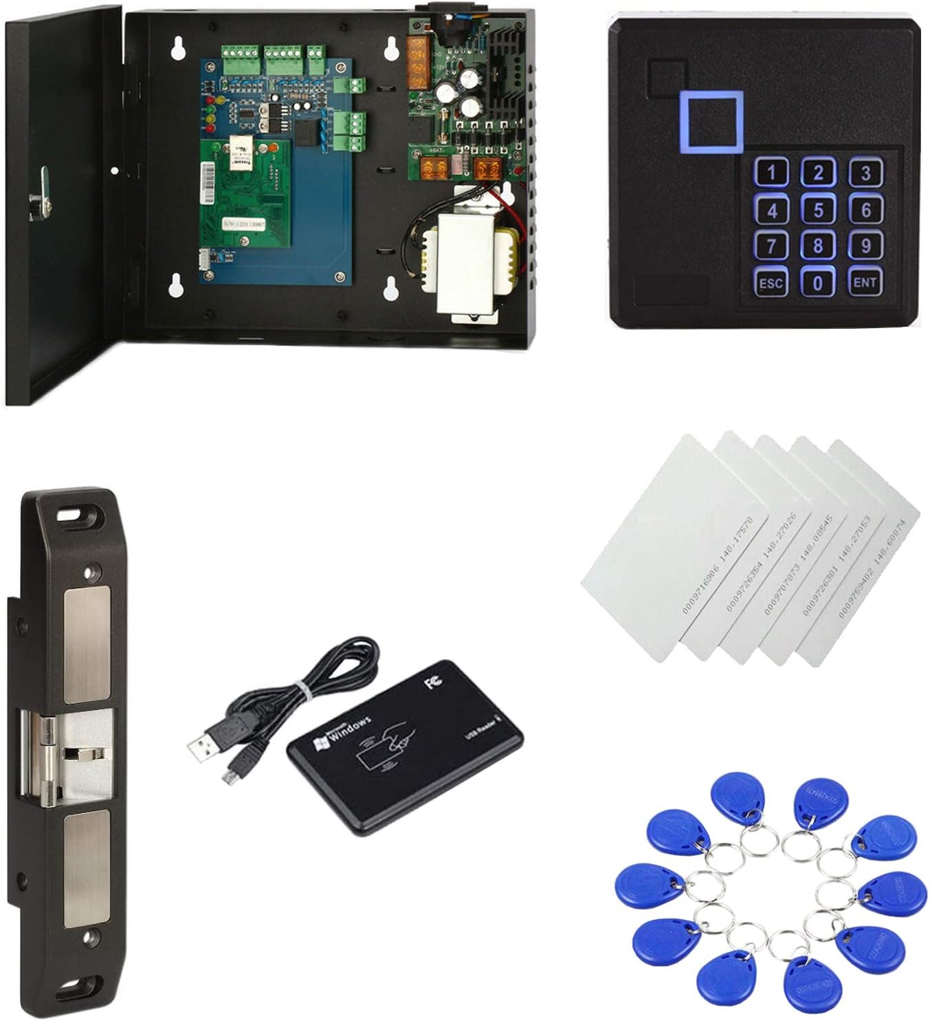 MENGQI-CONTROL Crash bar Latch Panic Bar Strike Lock Access Control keyless Entry for Emergency Door Fire Exit Door Commercial Emergency Exit Bar Security Control Power Supply Box APP remote Open Door