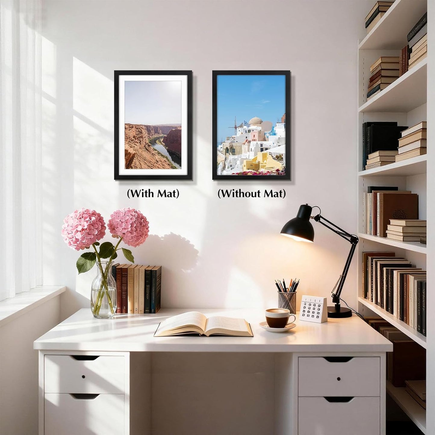 Golden State Art, 13x19 Picture Frame With Mat for 11x17 - High Definition Glass Wall Mounting Horizontal Vertical Display (Black, 1 Pack)