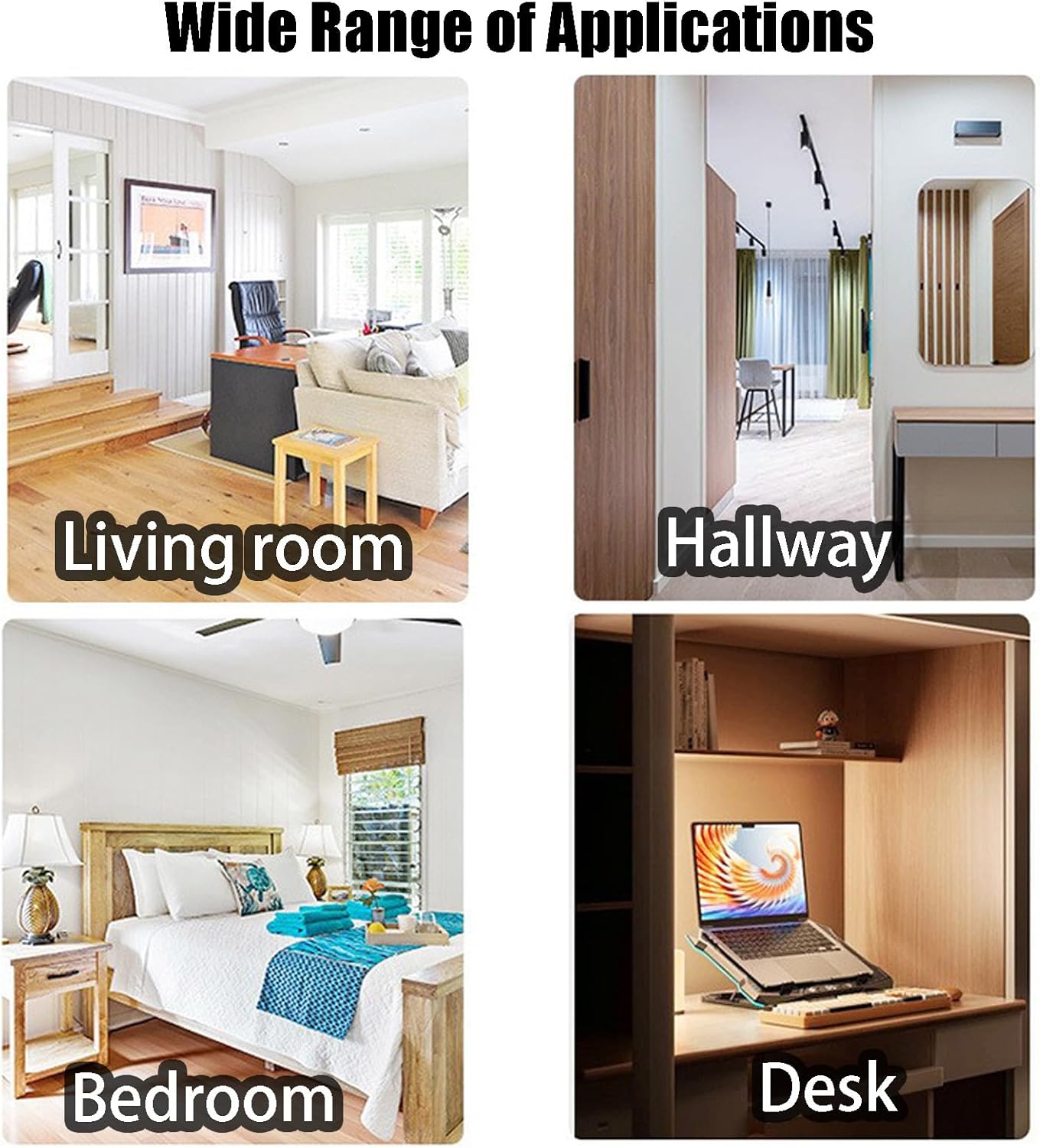 Rechargeable Smart LED Motion Sensor Ambient Light, Punch-Free Color Changing Motion Sensor Light for Stairs, Wardrobe, Cabinet (1Pc,Wood, 7-Color Changing)