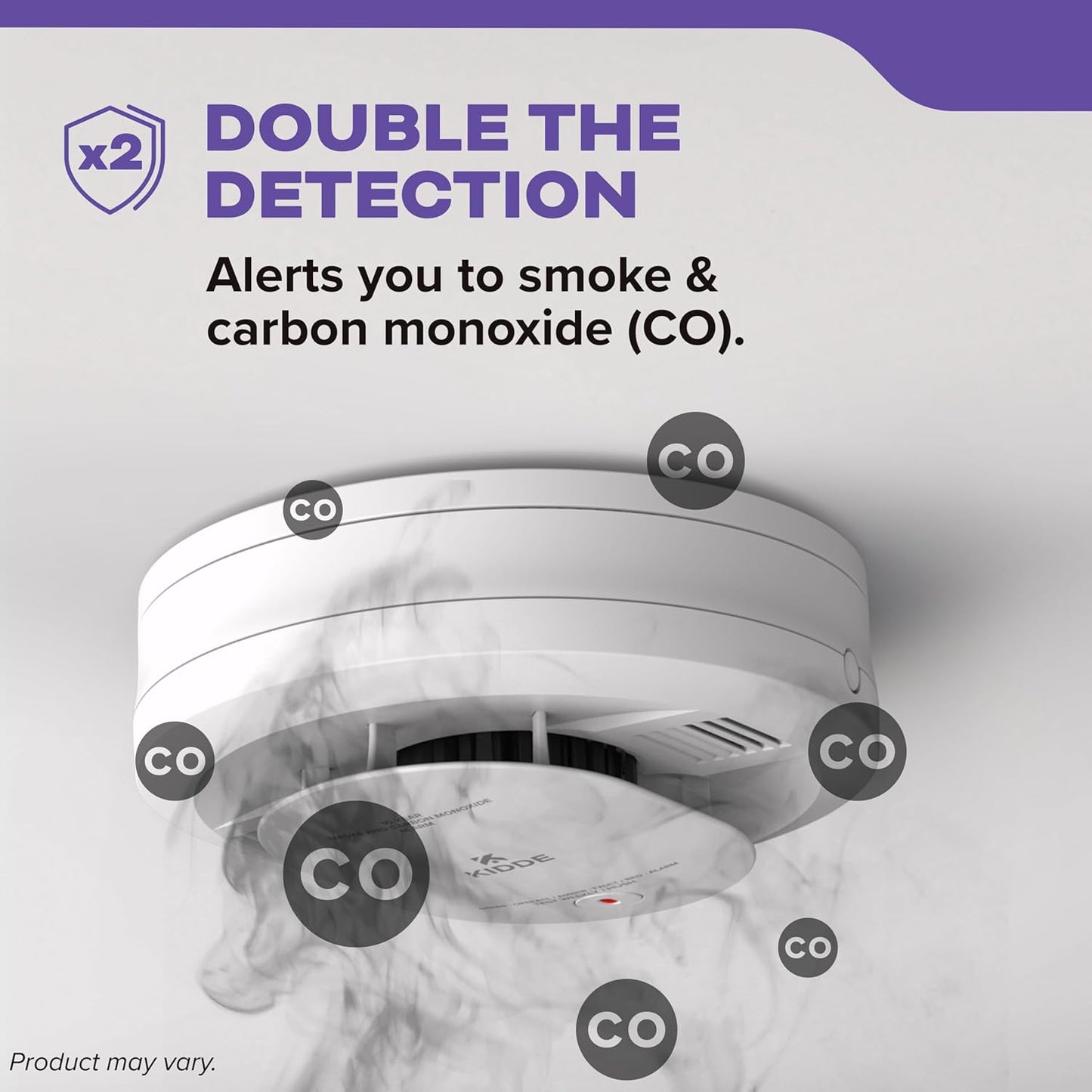 Kidde Smoke & Carbon Monoxide Detector for Home, 10-Year Battery Powered, Voice Alerts, 3-Pack