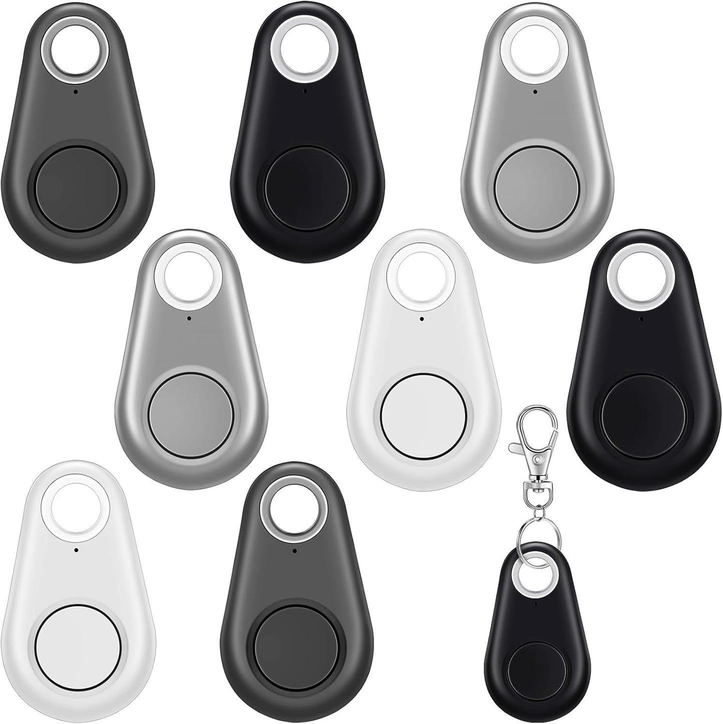 Flutesan 8 Packs Portable GPS Tracking Mobile Tracking Anti Loss Smart Device Key Finder Locator GPS Tracker Device for Pets Dog Cat Wallet Keychain Luggage, Alarm Reminder(Black, White, Gray)