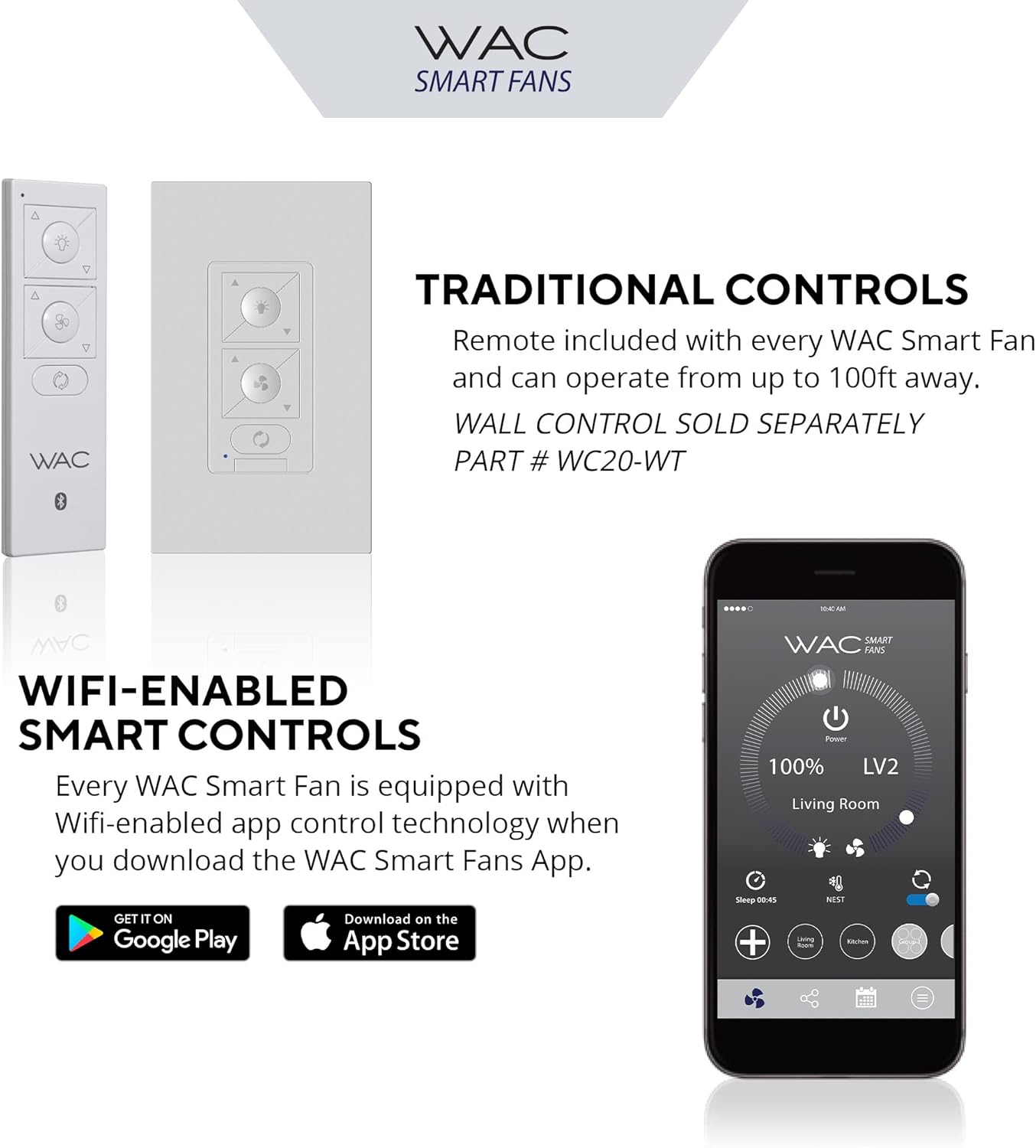 Clean Indoor/Outdoor 3-Blade Smart Compatible Ceiling Fan 52in Matte White with 3000K LED Light Kit and Remote Control with Wall Cradle. Works with iOS/Android, Alexa, and Google Assistant.
