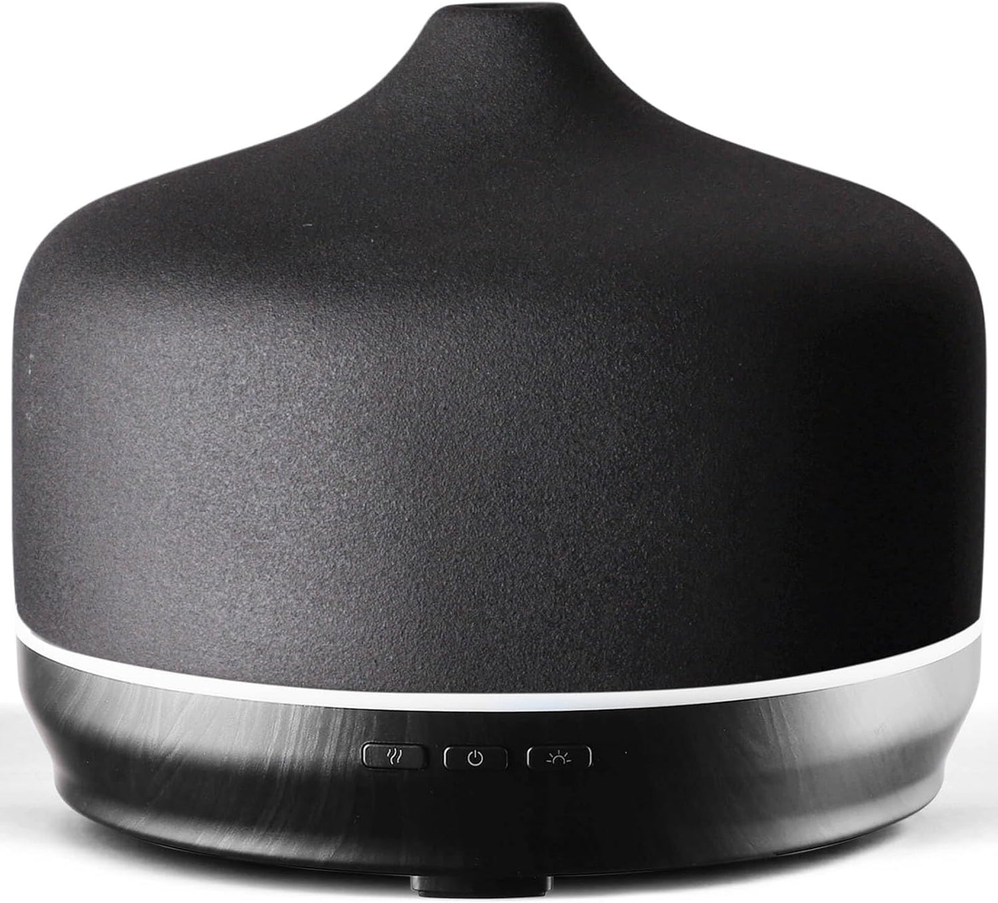 Porseme 500ml Ceramic Essential Oil Diffuser Aromatherapy Ultrasonic Cool Mist Humidifier 15-21 Running Hours Air Diffusers for Sleeping Yoga Office Working Spa and Rest (Black Ceramic)