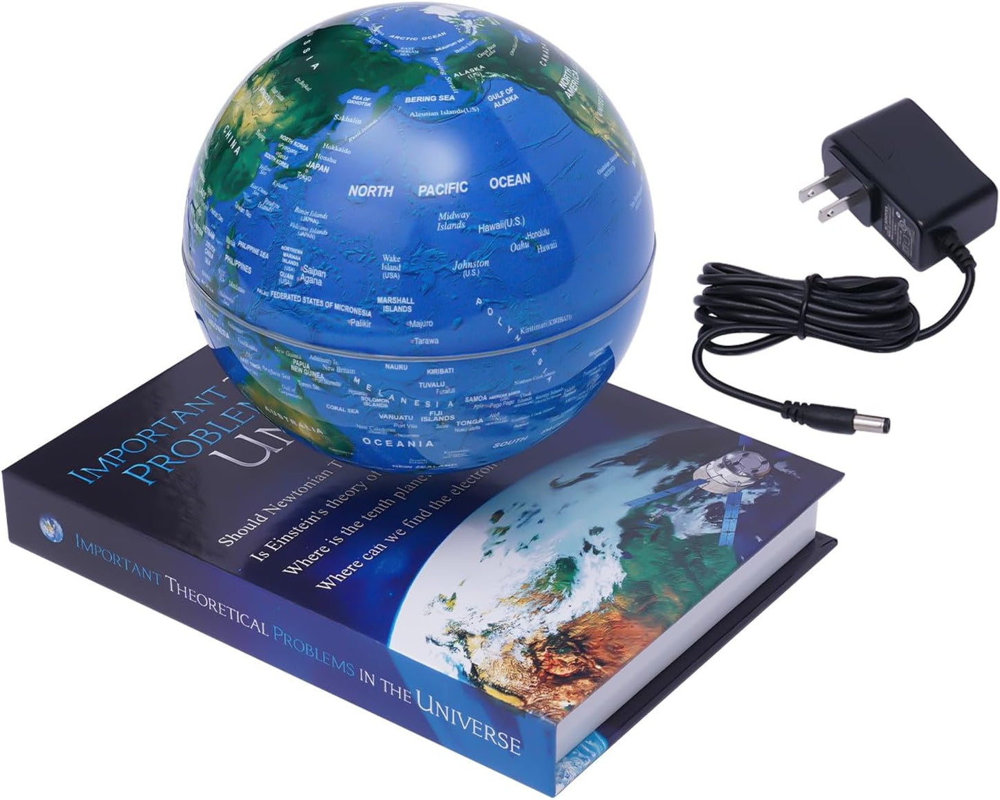 Magnetic Levitation Globe with LED Lights, 6-Inch Floating Geographic Globe, Educational World Map for Home Office Decor, Kids & Adults