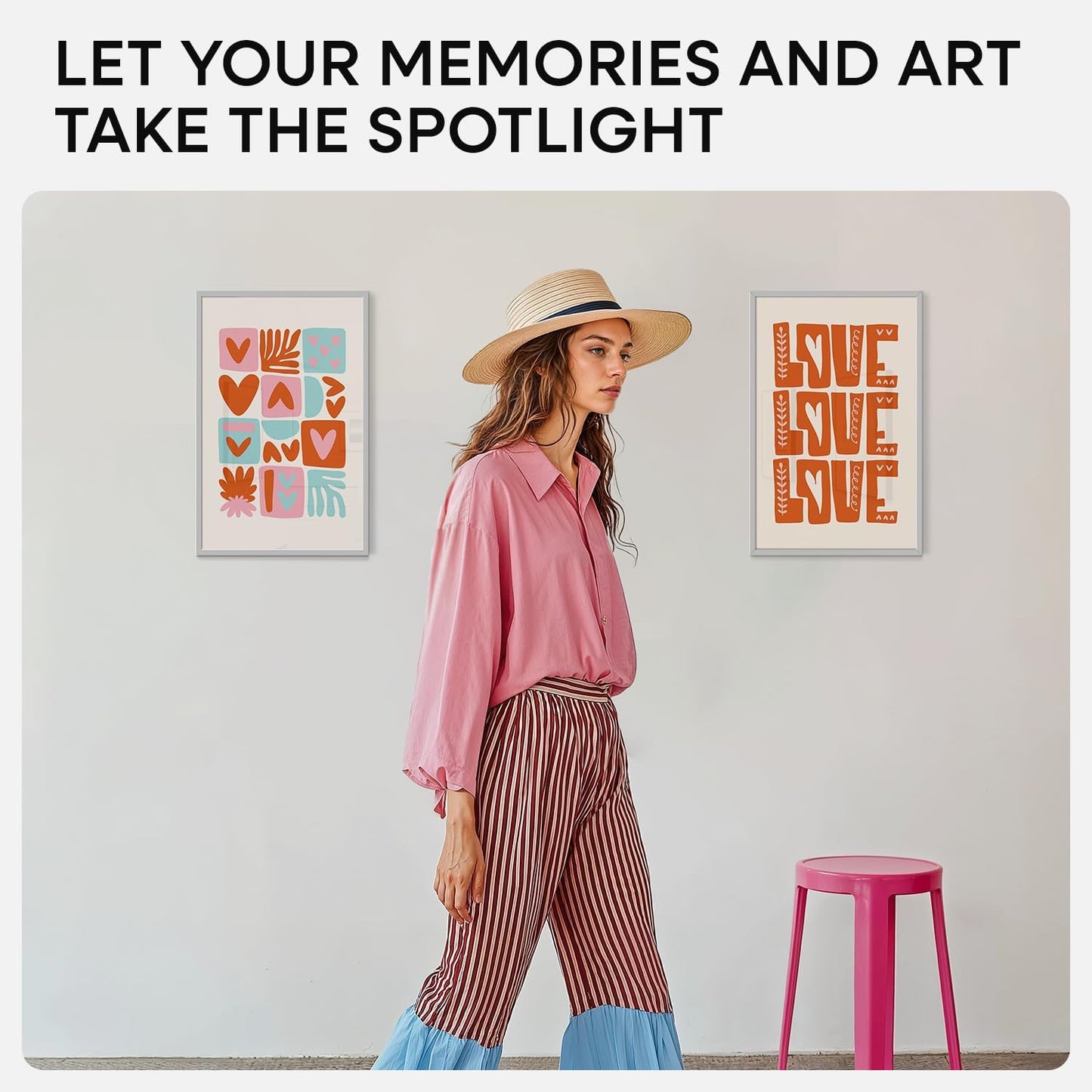 Homeforia 11 x 17 Frame Silver, High End Metal 11x17 Picture Frames with Mat 8x12 for Photo, 11 x 17 Silver Poster Frame Matted to 8 x 12 Print, 17x11 Hanging Frame, Tempered Glass, Wall Kit, Set of 4