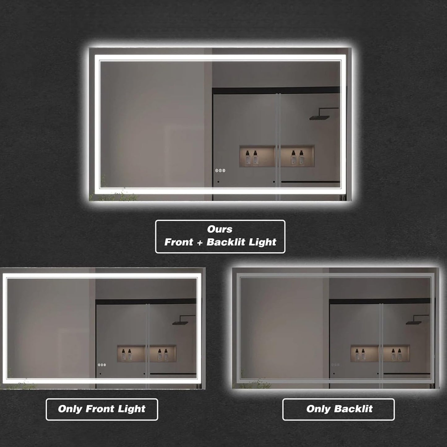 LED Bathroom Mirror with Lights, Wall Mirrors