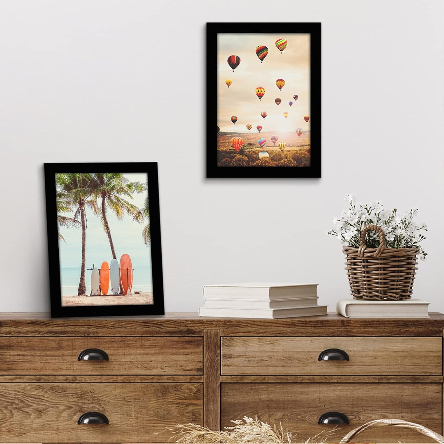 Americanflat 7x10 Picture Frame with Shatter-Resistant Glass - Signature Collection - Gallery-Style Frames Made of Engineered Wood - Photo Frame for Tabletop and Wall Display - Black