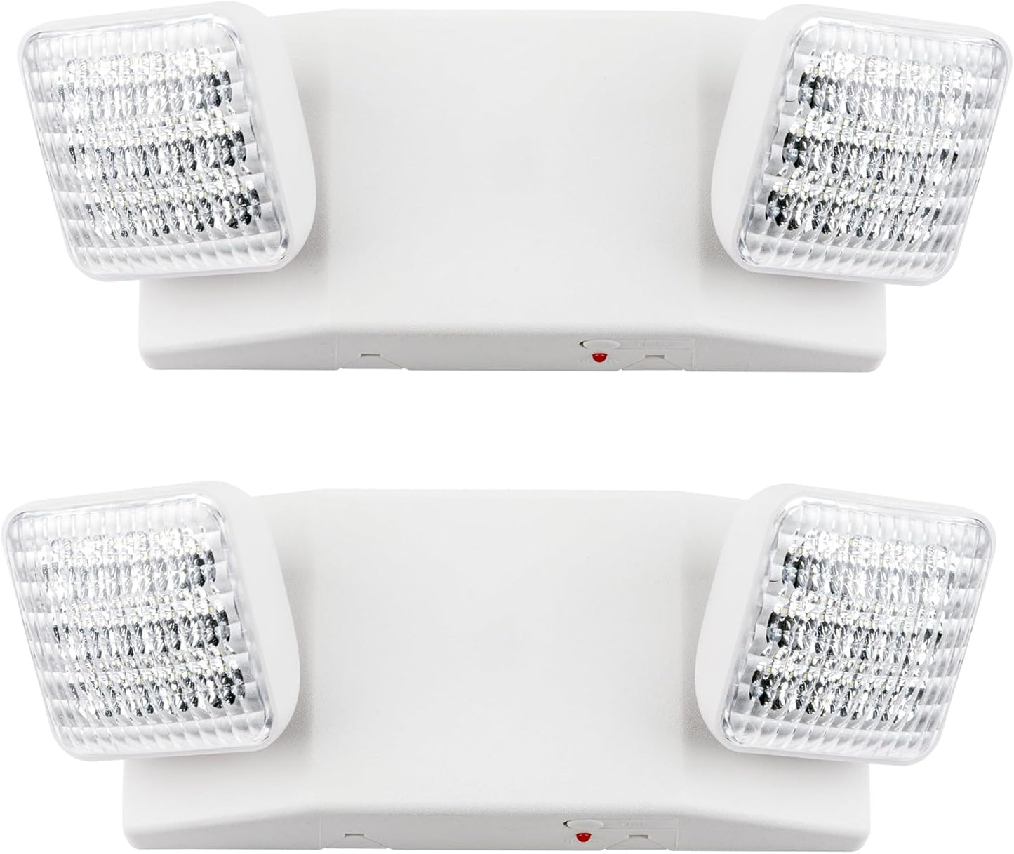 LIT-PaTH LED Emergency Lighting Fixtures with 2 LED Heads and Back Up Batteries- US Standard Exit Light, UL 924 and CEC Qualified, 120/277 Voltage, 2-Pack