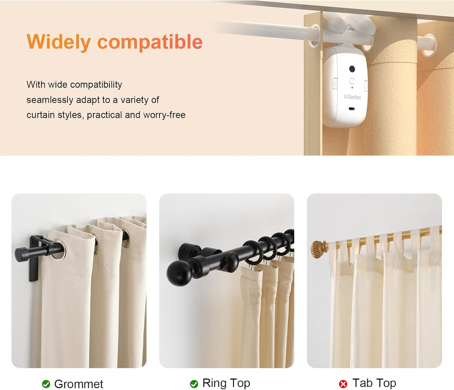 Automatic Curtain Opener - Gifts for Women and Men,Electric Curtain with Remote Smart Curtain Opener Electronic for Roman Rails