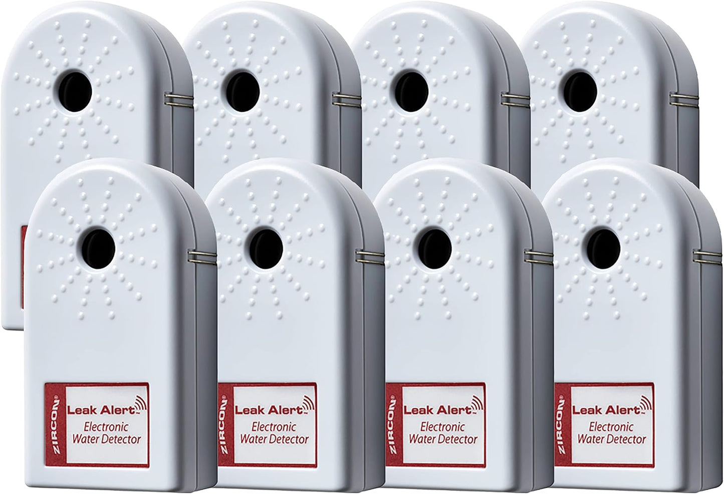 Zircon Leak Alert Water Leak Detector & Flood Sensor Alarm/Water Leak Sensor with Dual Leak Alarms 90dB Audio/Battery Powered (Contractor 8 Pack) Batteries Not Incuded,72309,White