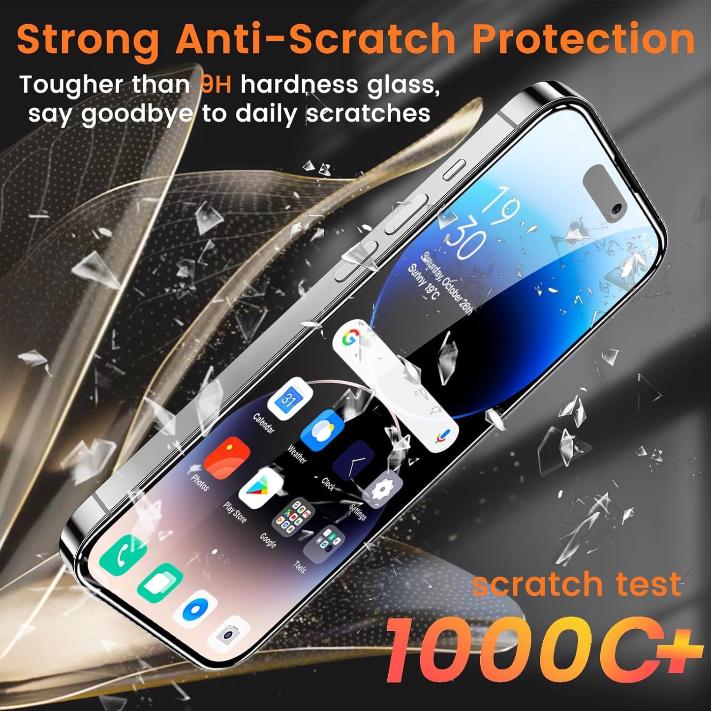 3+3 Pack Privacy Screen Protector for iPhone 14 Pro 6.1-Inch with 3 Pack Camera Lens Protector, Anti Spy Tempered Glass Film 9H Hardness Bubble Free Case Friendly
