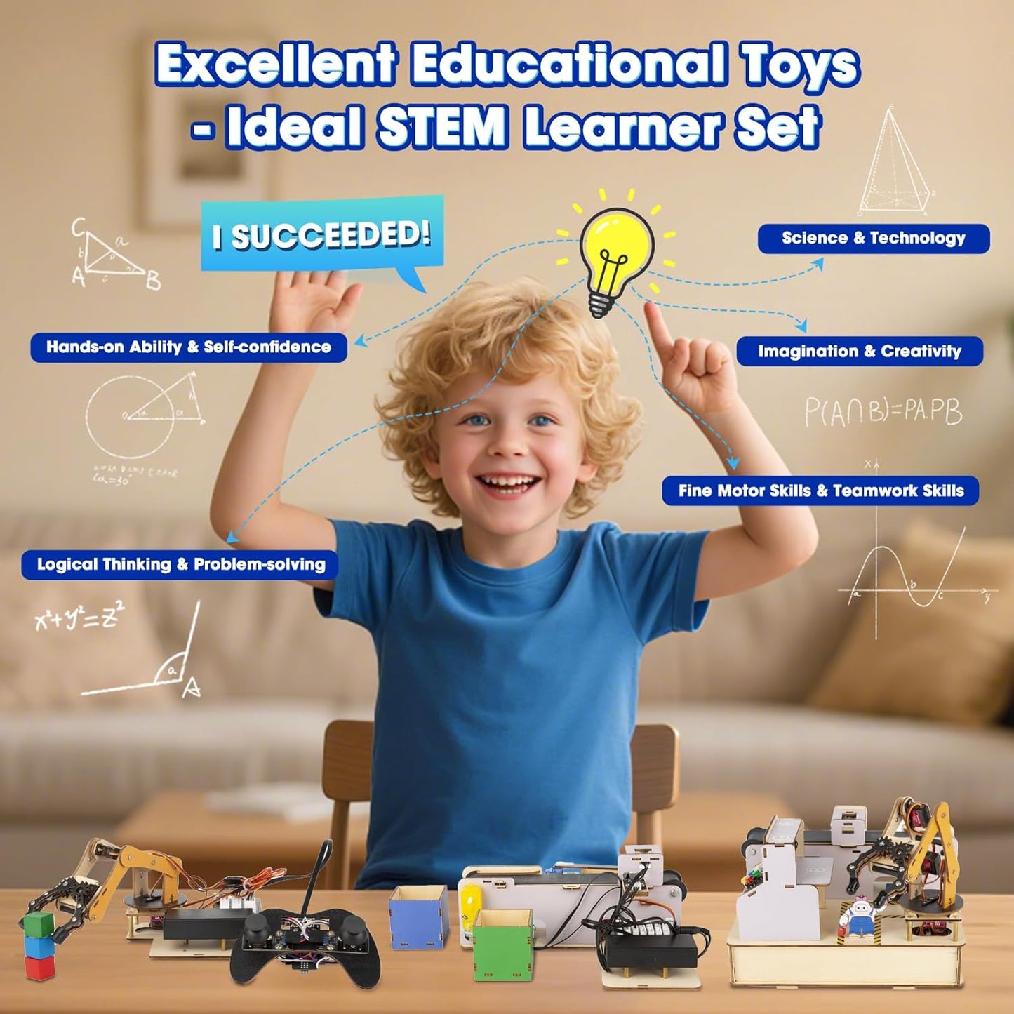 ACEBOTT IoT STEM Kit for Kids，Smart Factory Starter Kit for Arduino ESP32，3D Wooden Puzzles DIY Model Science Educational Set Building Toys for Adults Teens 10+