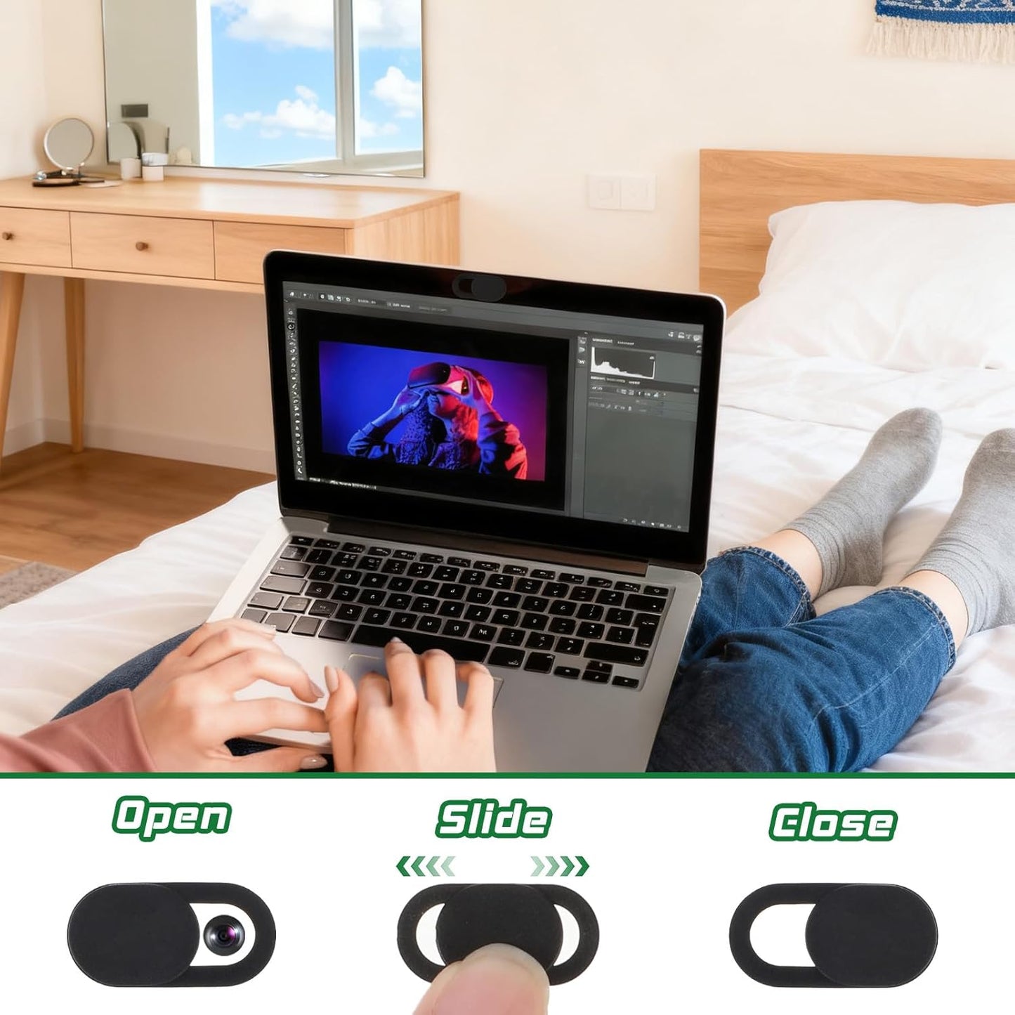 Giantree 30Pcs Camera Cover, Webcam Cover, Camera Privacy Covers Slide, Phone Laptop Cameras Covering Slide, Webcam Covers for Protect Your Privacy Security Fits Most Laptop, Desktop, Smartphone