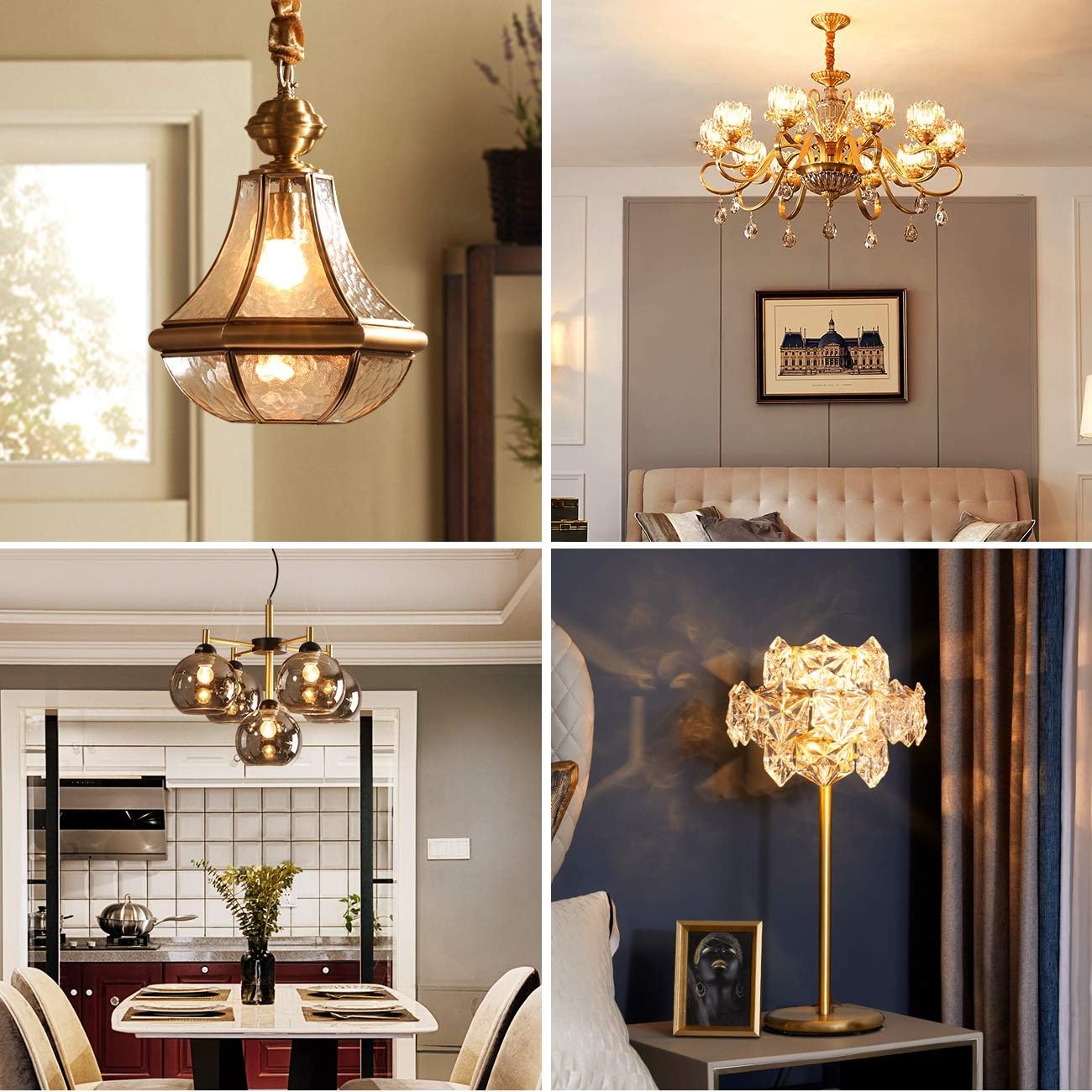 LVWIT G14 LED Filament Globe Bulb 5.5W(40W Equivalent), Dimmable 2500K Warm White E26 Screw Base, Decorative Edison Light Bulb, UL-Listed(6-Pack),Amber Yellowish