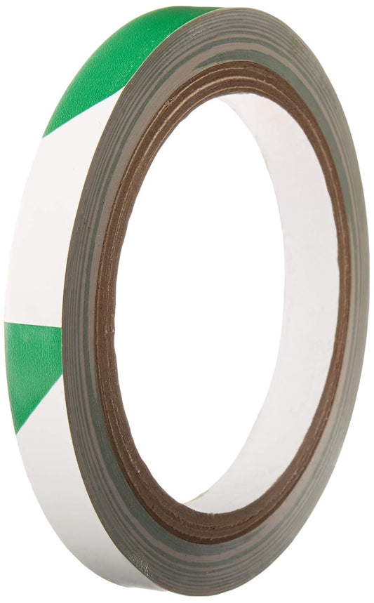 GGR Supplies T.R.U. SST-618C Green & White Hazard Warning Safety Stripe Tape: 1/2" in. Wide x 18 yds.