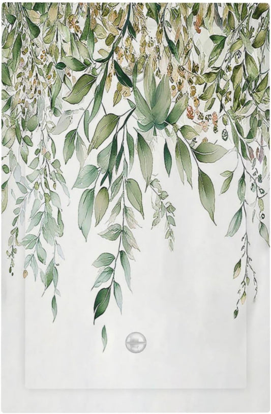 Light Switch Cover Plate Sage Green Eucalyptus Watercolor Plant Leaves 1 Gang No Device Blank Electrical Wall Plates Faceplate Decorative Switch Plate for Bedroom Bathroom Decor