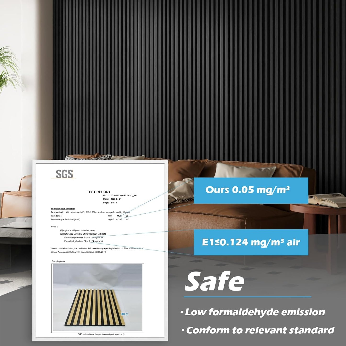 Art3d 2-Pack 48" x 24" Acoustic Wood Panels for Wall, Soundproof Wood Slat Panel for Wall and Ceiling, 3D Fluted Sound Absorbing Paneling for Interior Wall Decor, Living Room, Bedroom - Blackwood