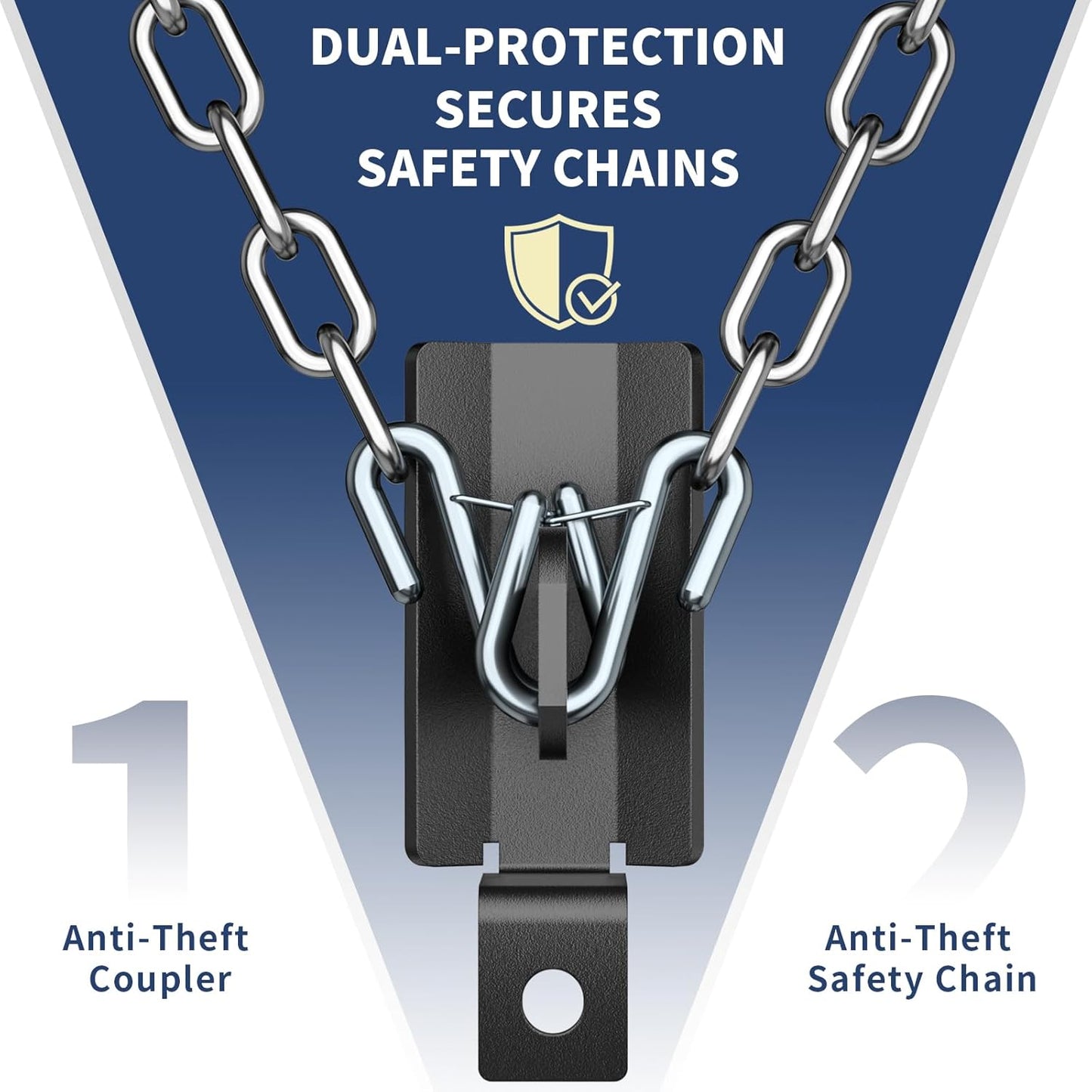 Trailer Lock Fits 2 Inch Couplers, Secures Safety Chains Anti-Theft Ball Hitch Lock, Heavy-Duty Trailer Hitch Locks for RV | Boat | ATV | Utility Trailer (Red)