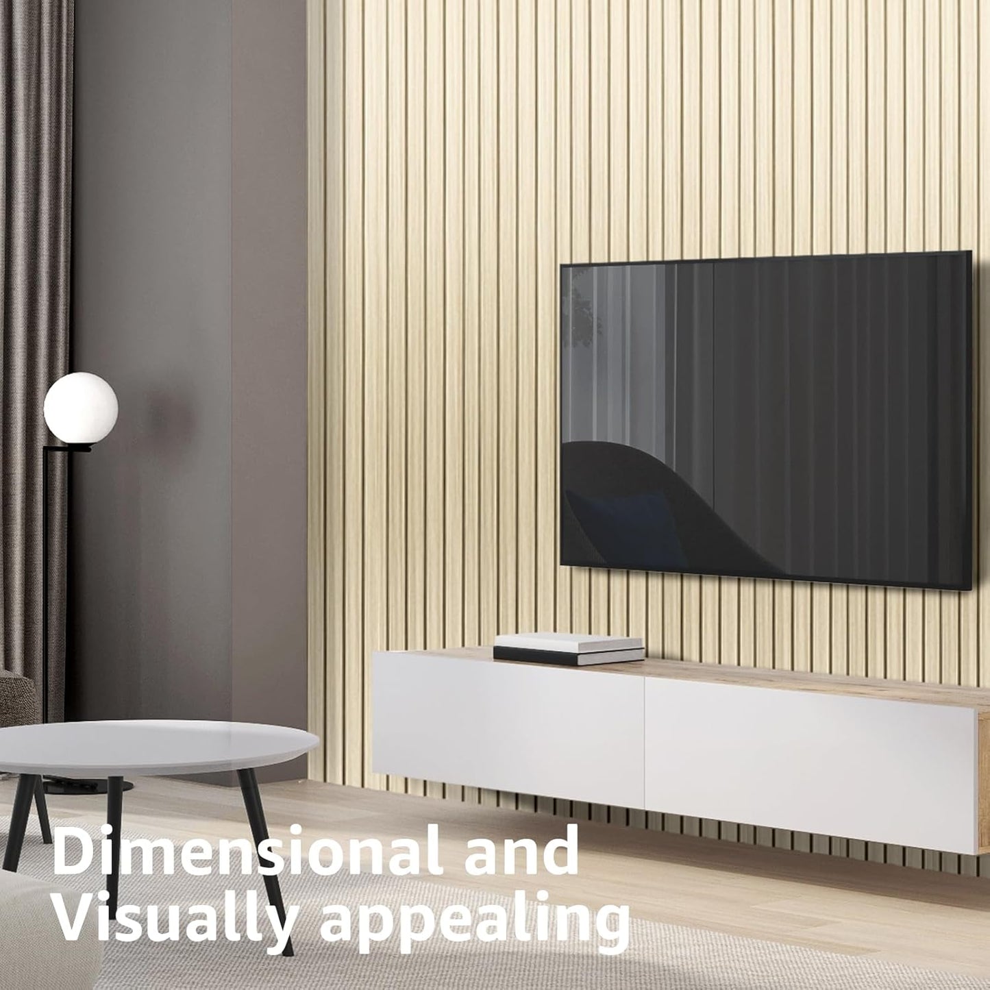 Art3d Slat Wall Panels, WPC Soundproof 3D Wall Paneling for Interior Wall Decor, TV Background, 8-Pack 96 x 6 in. Oak