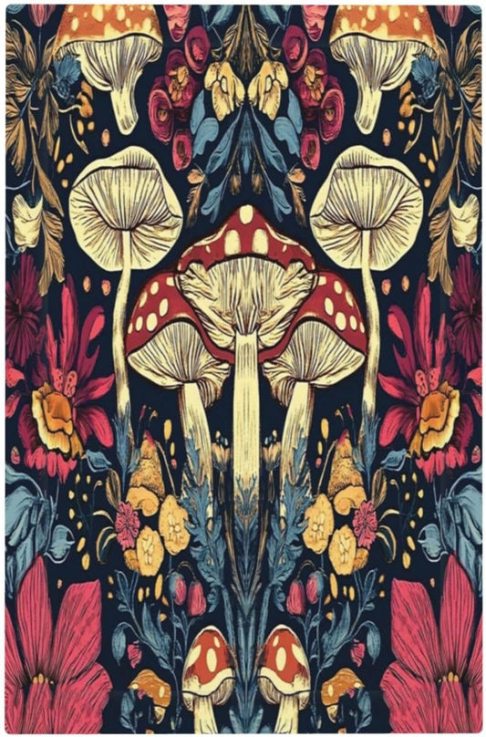 Light Switch Cover Plate Coloful Red Yellow Orange Magical Mushroom Forest 1 Gang No Device Blank Wall Plate Electrical Outlet Cover Decorative Switch Plate Covers for Bedroom Home Decor