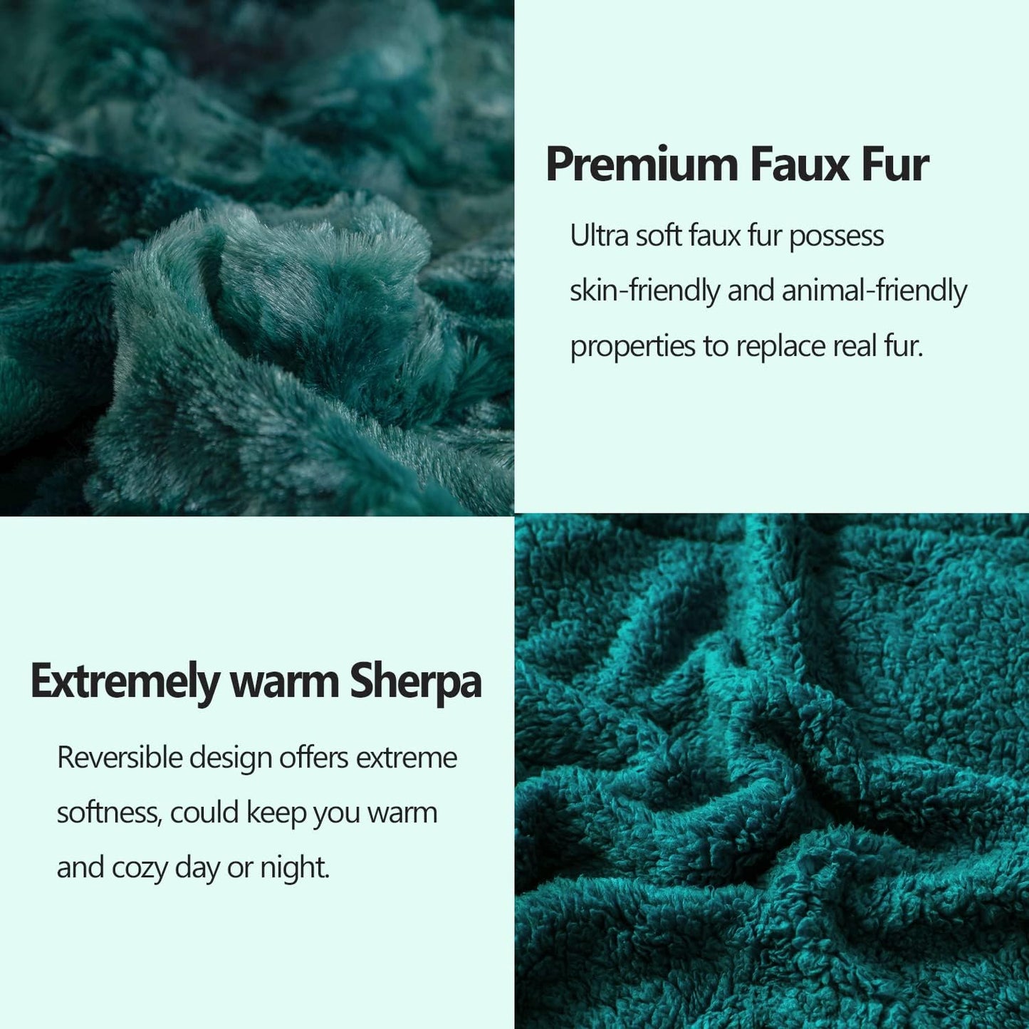 NEWCOSPLAY Super Soft Faux Fur Throw Blanket for Couch Tie-dye Dark Teal Sherpa Fuzzy Plush Warm Blanket for Sofa Bed (Tie-dye Dark Teal, Throw(50"x60"))
