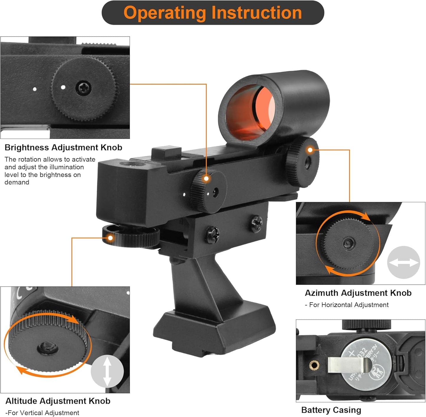 Alstar Red Dot Finderscope - Starpointer Viewfinder for Astronomical Telescopes with Slide-in Bracket