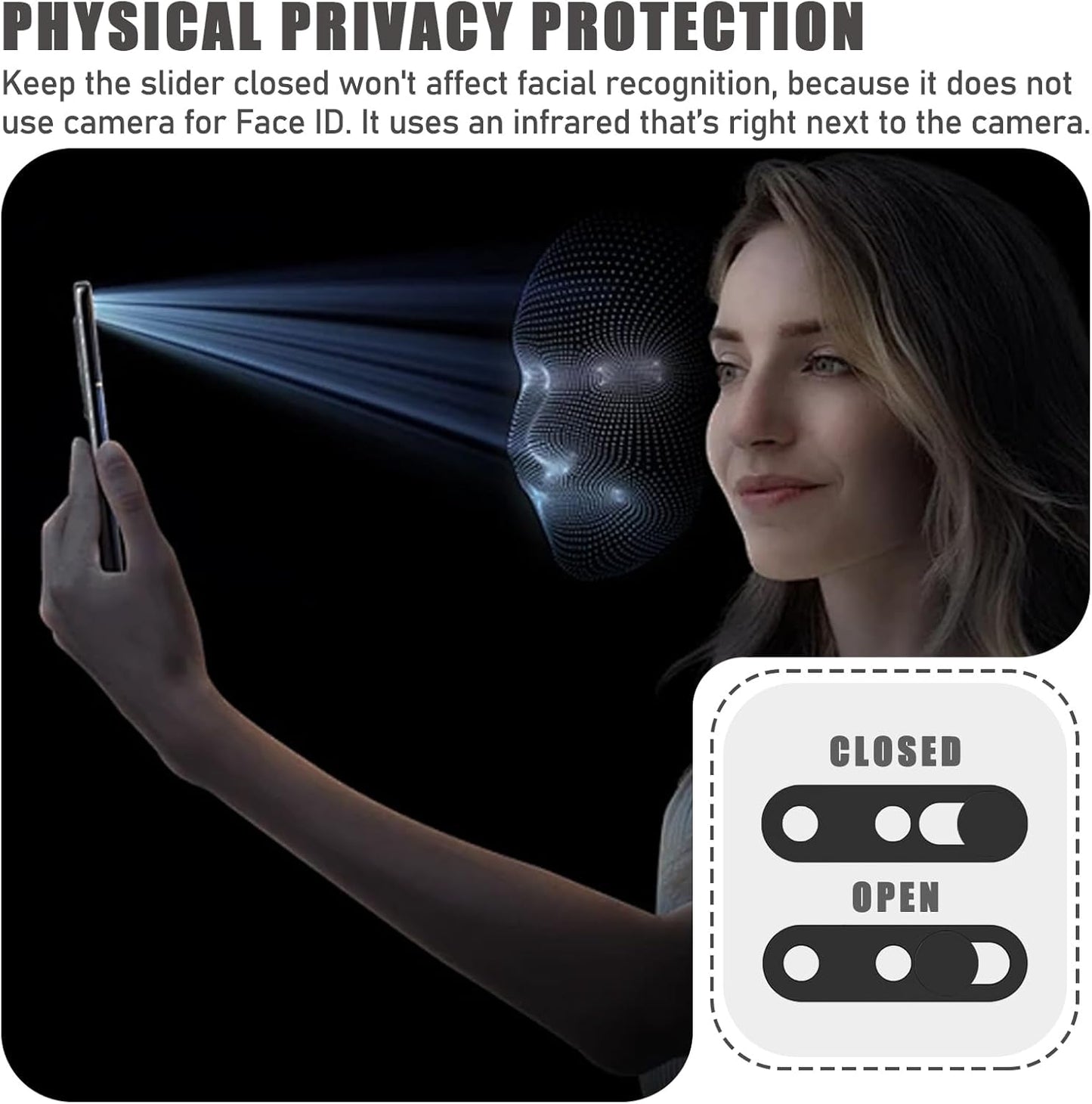Front Camera Cover Compatible for iPhone 17 with Rear Lens Cover,Protect Privacy and Security But Not Affect Facial Recognition (2Pack) -2025 Updated Version