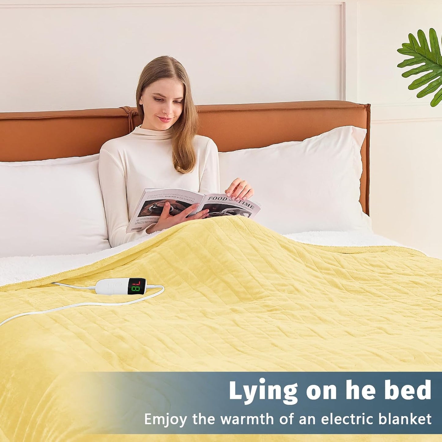 BOMOVA Heated Electric Blanket Throw Size- 50" x 60" Heating Blanket with 10 Heating Levels & 8 Hours Auto Off, Warm Flannel Blanket, Christmas Birthday Gifts for Women