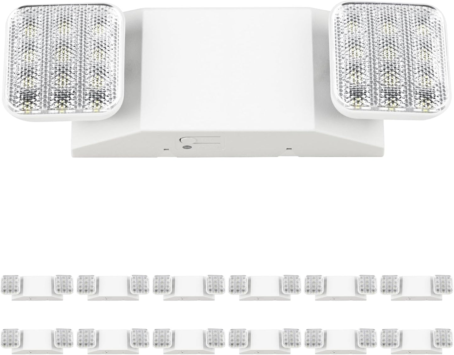 Sunco 12 Pack LED Emergency Lights, Commercial Lighting for Business, Power Outages, Offices, with Backup Battery (90 Minutes), Wall Mount, Hard Wired, 120-277V, Fire Resistant (94V-0) UL