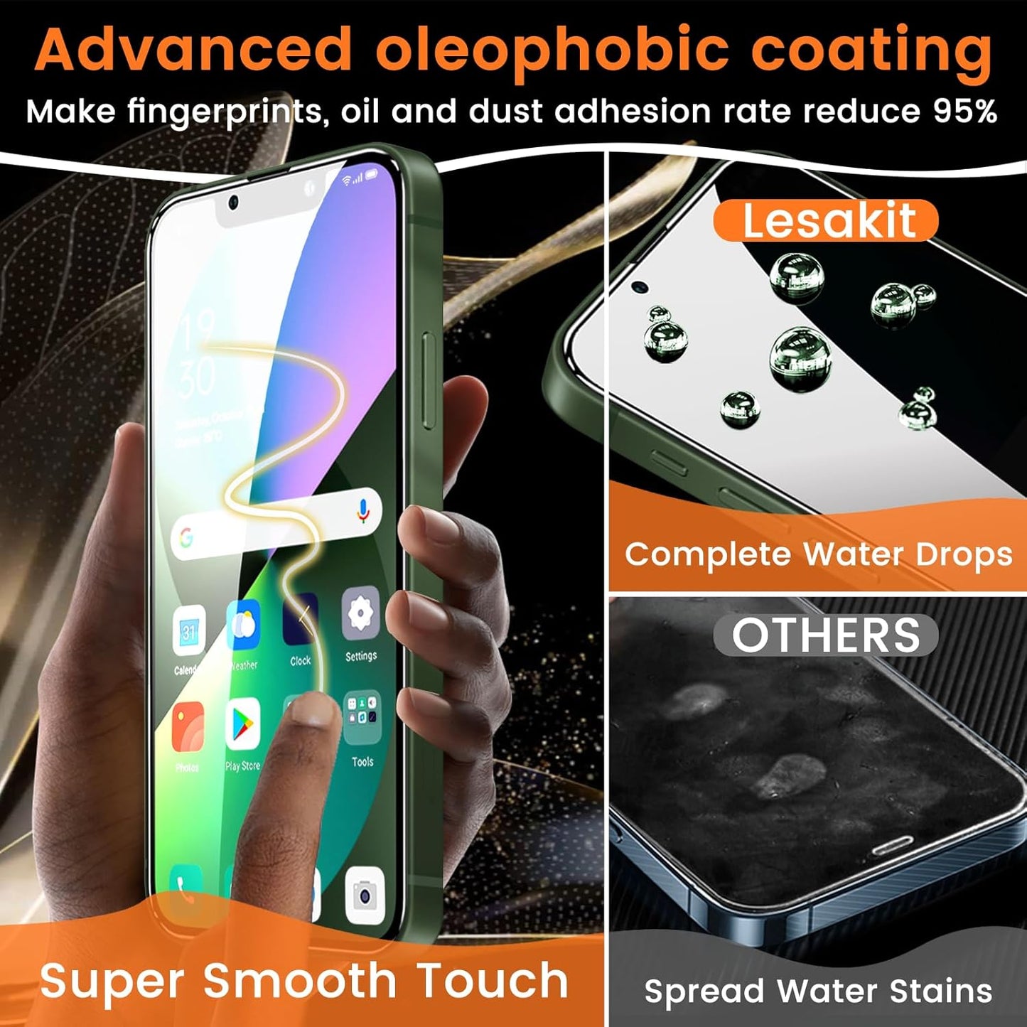 3+3 Pack Privacy Screen Protector for iPhone 13 6.1-Inch with 3 Pack Camera Lens Protector, Anti Spy Tempered Glass Film 9H Hardness Bubble Free Case Friendly