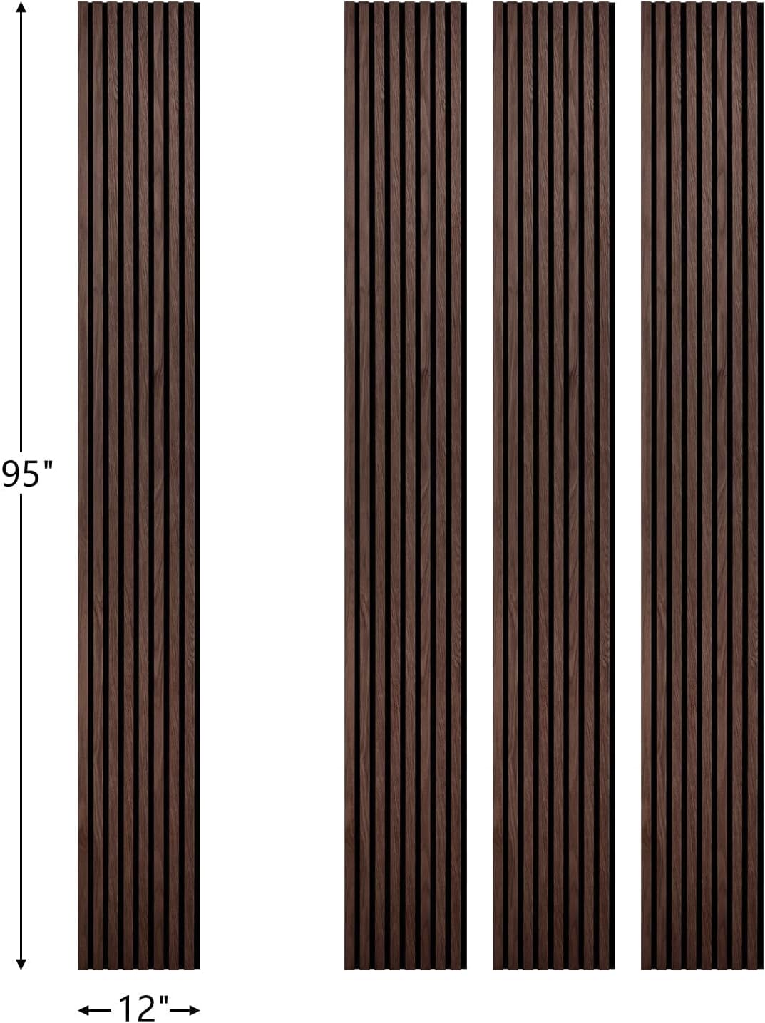 Wood Panels for Wall - Oak Acoustic Wall Panels - 4PK Wall Wood Panels - 94.49” x 12 - Soundproof Wall Panels for Decor - Acoustic Slat Wood Wall Panels for Interior Decoration of Walls (Oak) (Walnut)