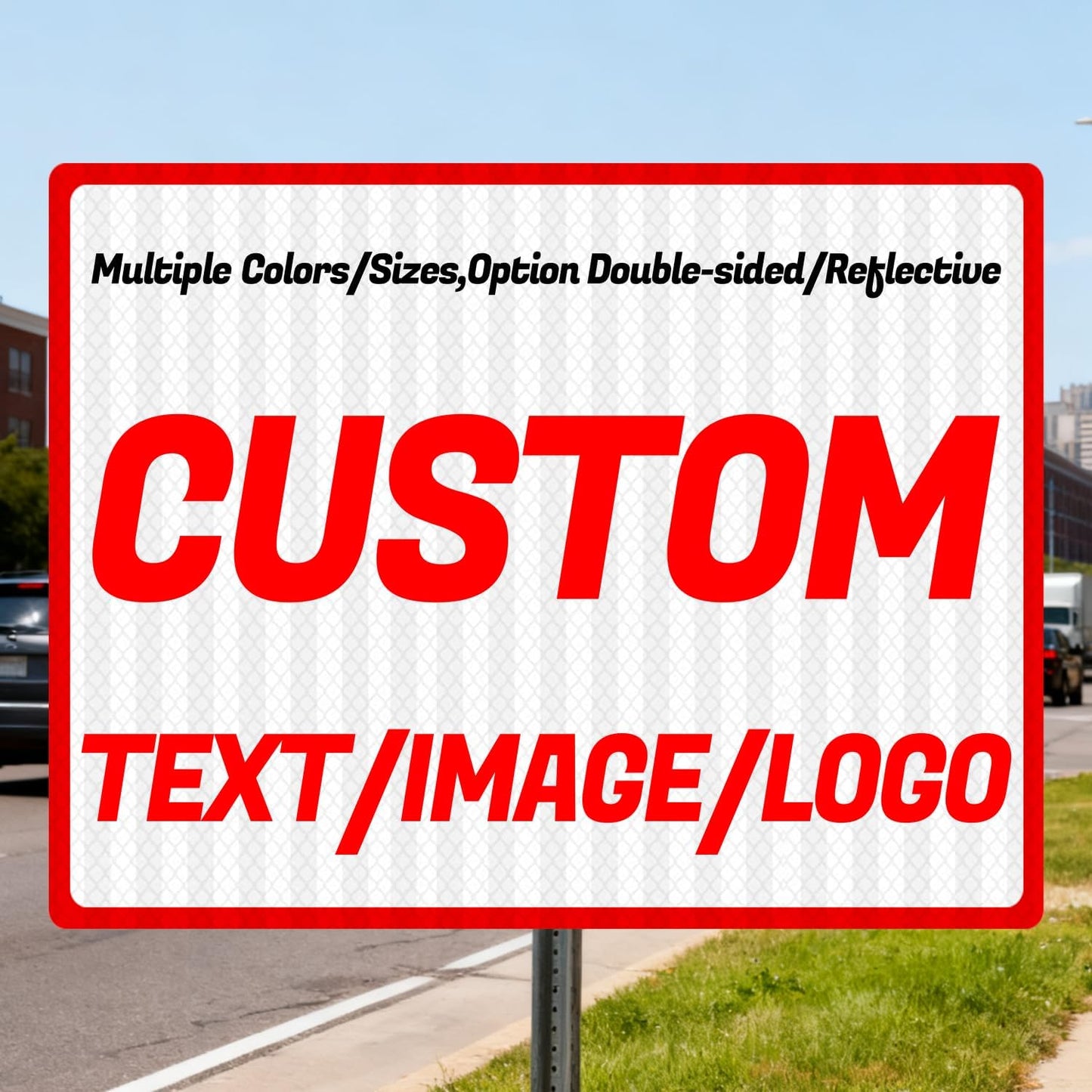 custom metal signs,Custom signs,outdoor metal,multiple sizes/colors,Option double-sided/reflective,for home/business shops,courtyards,garages,road,street (Rectangle)