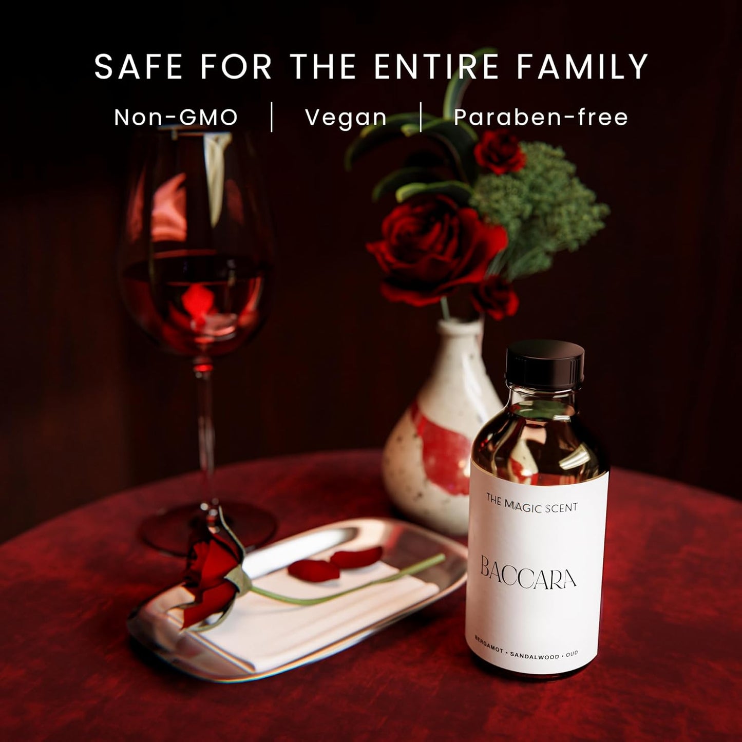 The Magic Scent Baccara Diffuser Oil - Hotel & Home Luxury Scents Inspired by Baccarat Rouge - Diffuser Oil Scents for Home Designed for Use in All Diffusers - 16.9 fl oz, 500 mL