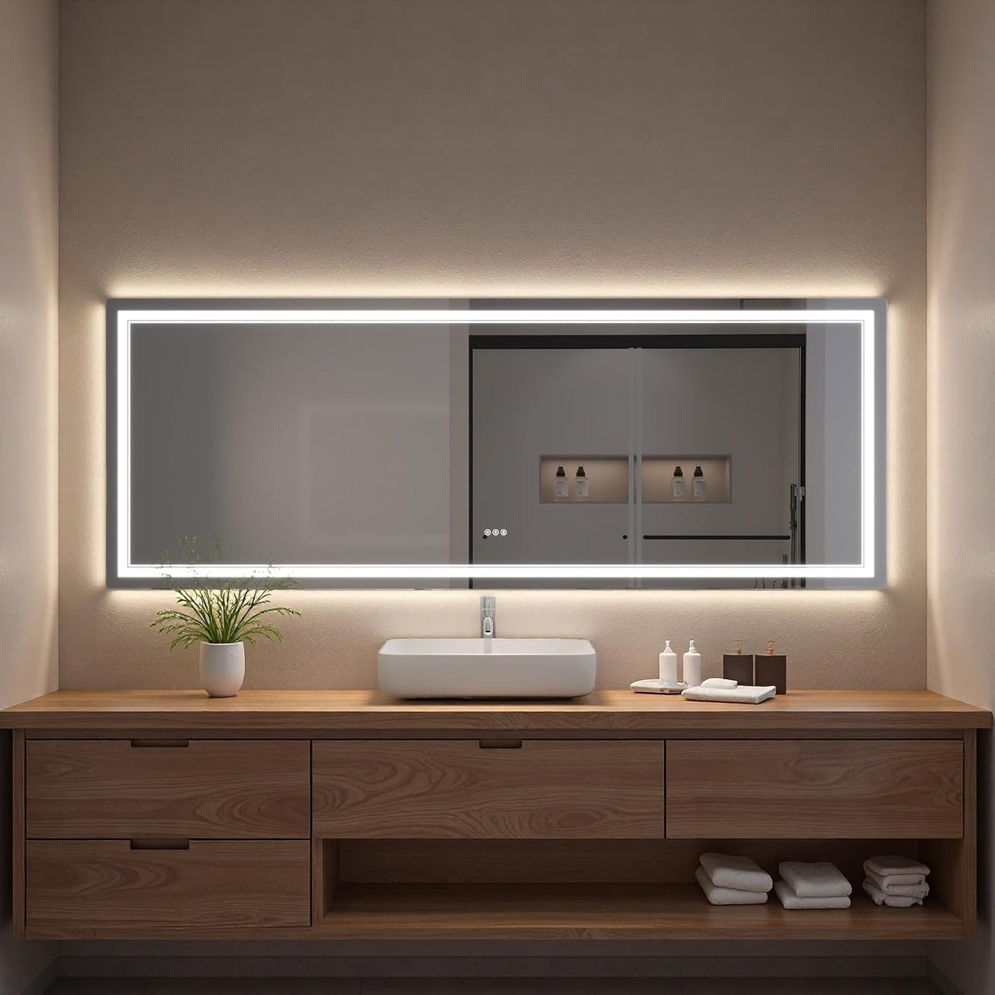 LED Bathroom Mirror with Lights, Wall Mirrors