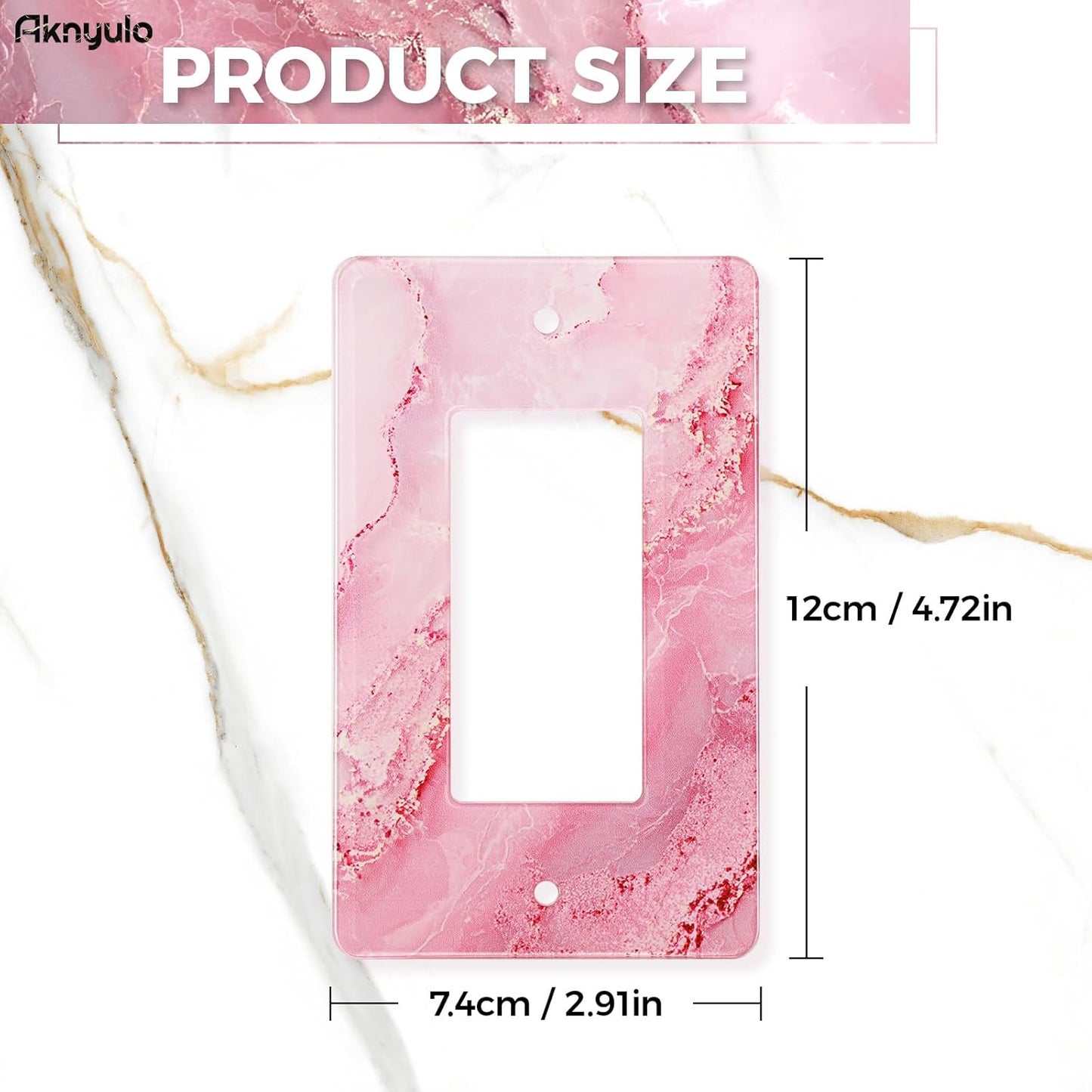 Abstract Pink Marble Design Acrylic Switch Plates & Outlet Covers Wall Plate Outlet Covers Decorative Light Switch Cover