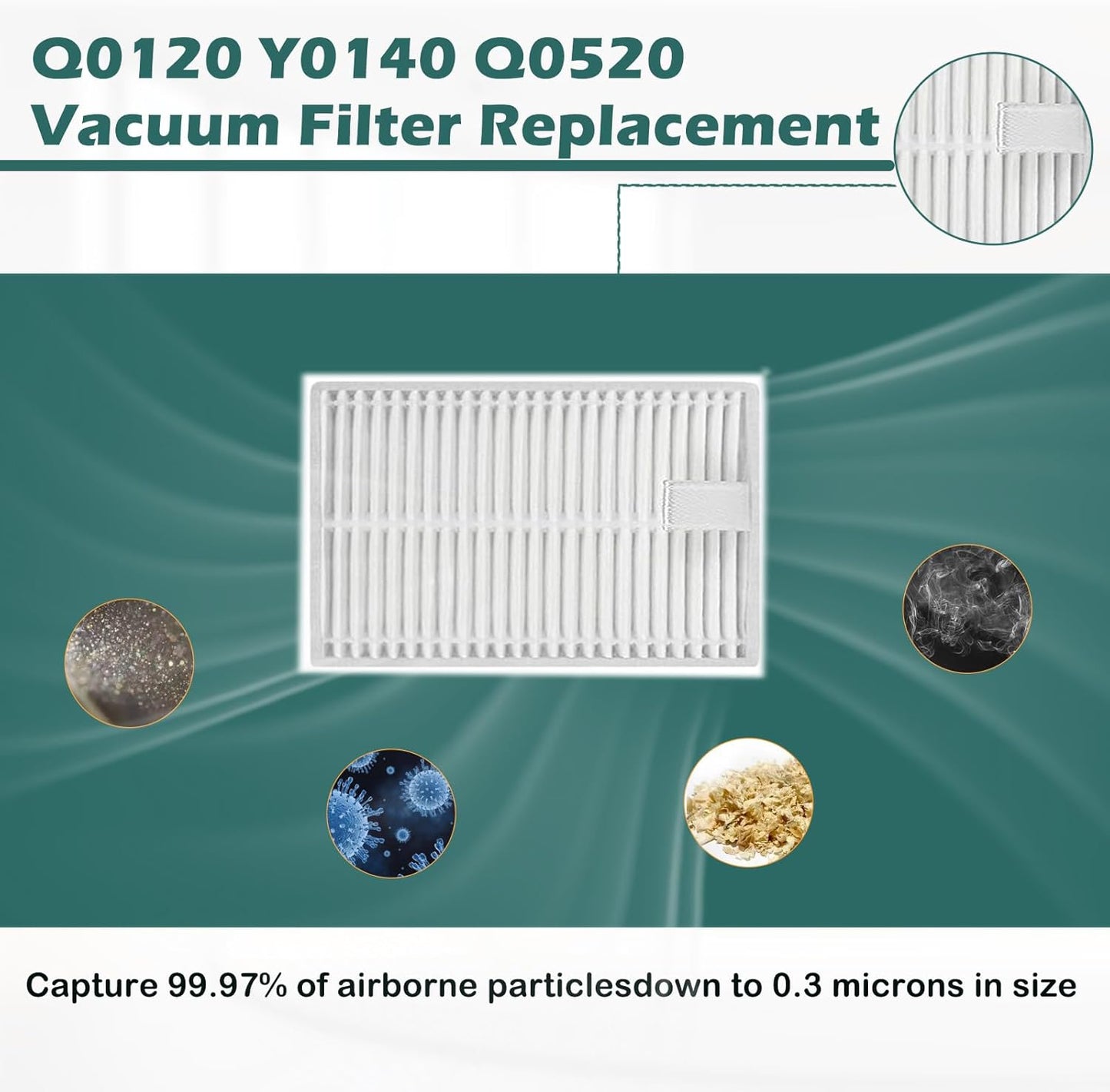 19 Pcs Replacement Parts for iRobot Roomba Combo Essential Q0120 Y0140 Q0520 Y0110 Y0120 Y0142 Q011 Robot Vacuum Cleaner Accessories，2 Roller Brushes，4 Filters，4 Mop pads，8 Side Brushes