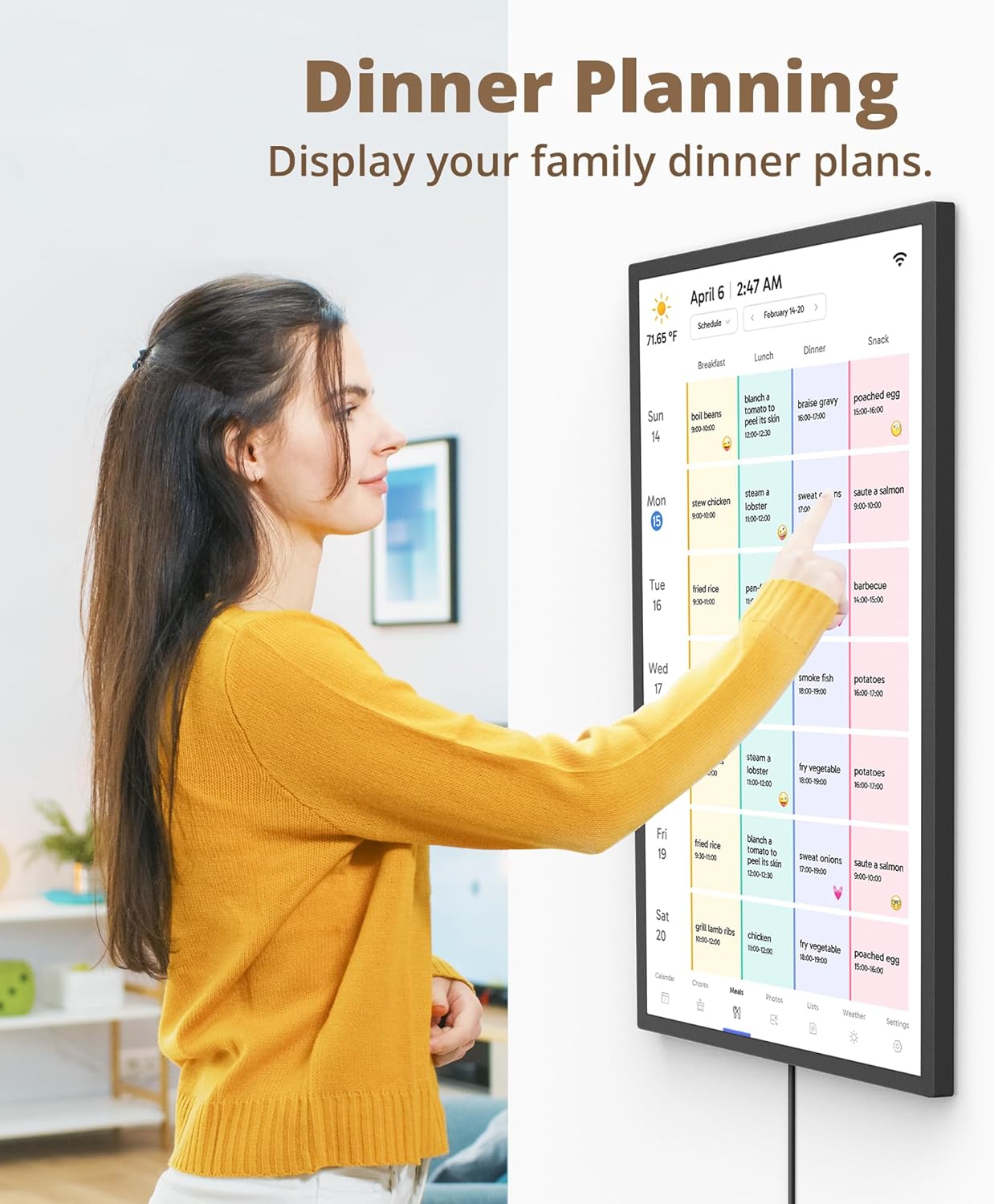 Dragon Touch 32" Digital Calendar Chore Chart – 1080P Full HD Interactive Touchscreen, Hearth Display Digital Calendar Wall & Desk Mountable for Seamless Scheduling