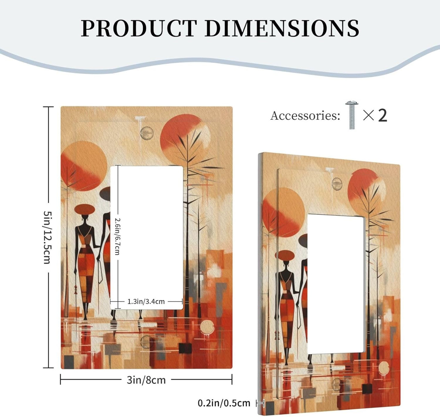 Decorative Outlet Covers Minimalist Black Women Bohemia Sun 1 Gang Rocker Light Switch Cover Plate Single Decora Light Switch Covers Wall Plate Faceplate for Bedroom Home Decor